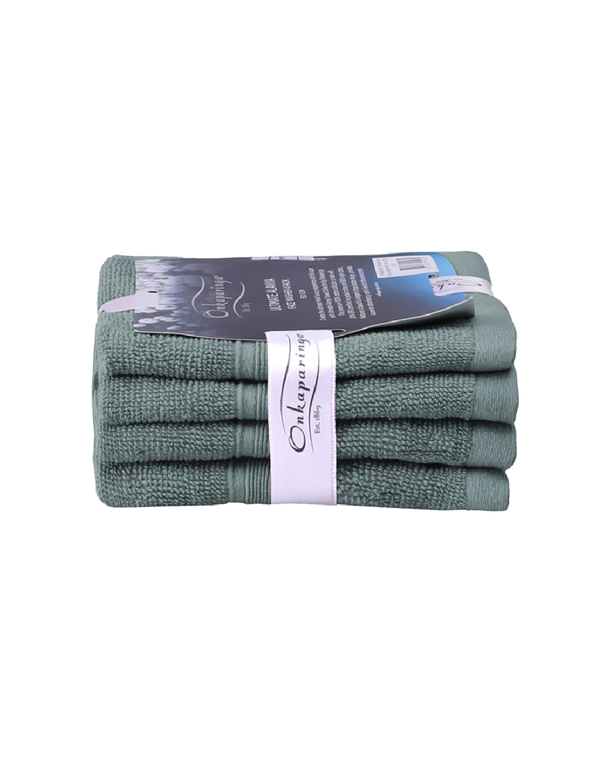 1 Onkaparinga Ultimate Alanya Face Washer/Towel 550Gsm Slate 4PK - Grey, 1 of 3