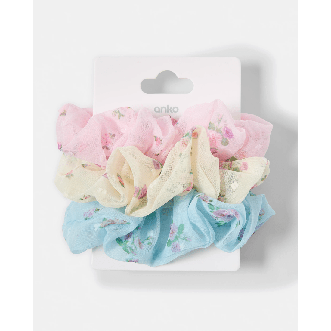 5 3 Pack Flower Organza Hair Scrunchies, 5 of 5