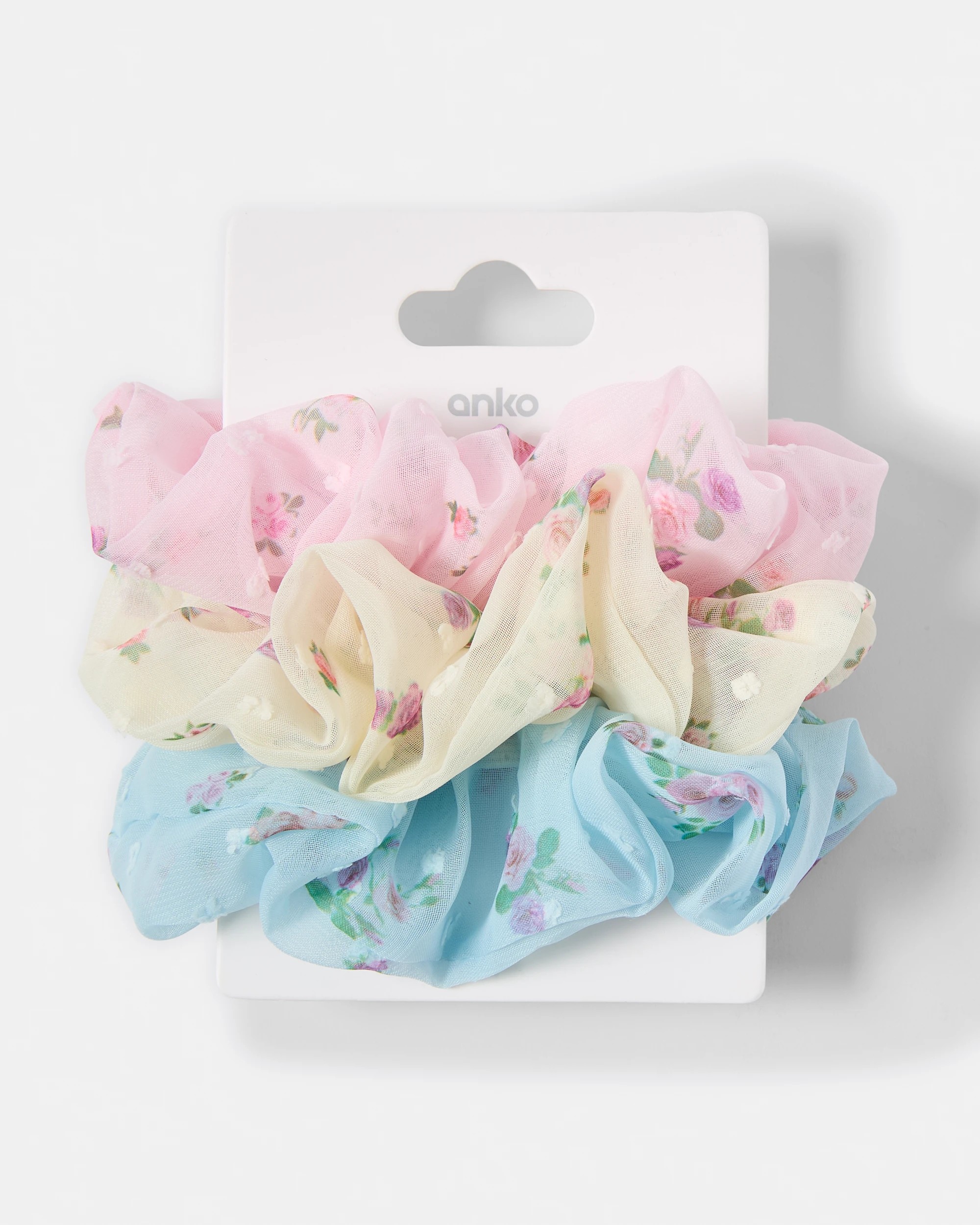 5 3 Pack Flower Organza Hair Scrunchies, 5 of 5