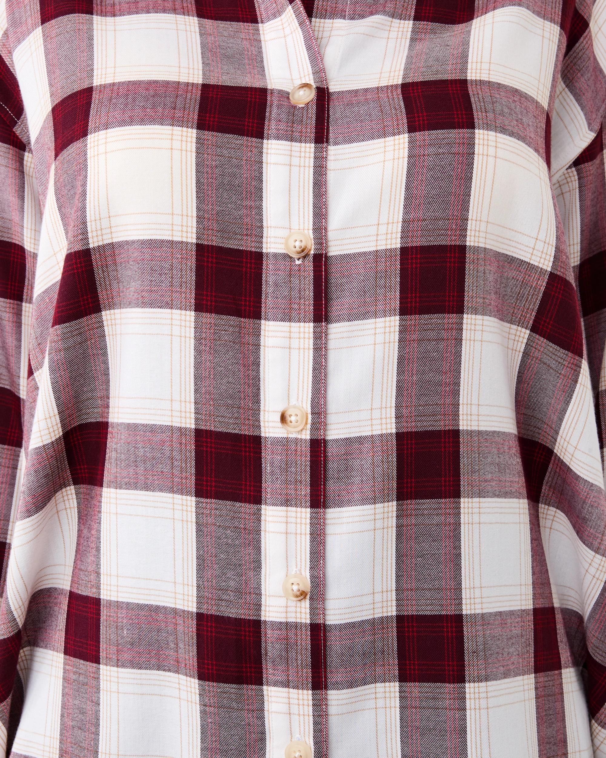 6 Long Sleeve Brushed Check Shirt Check Port, 6 of 7