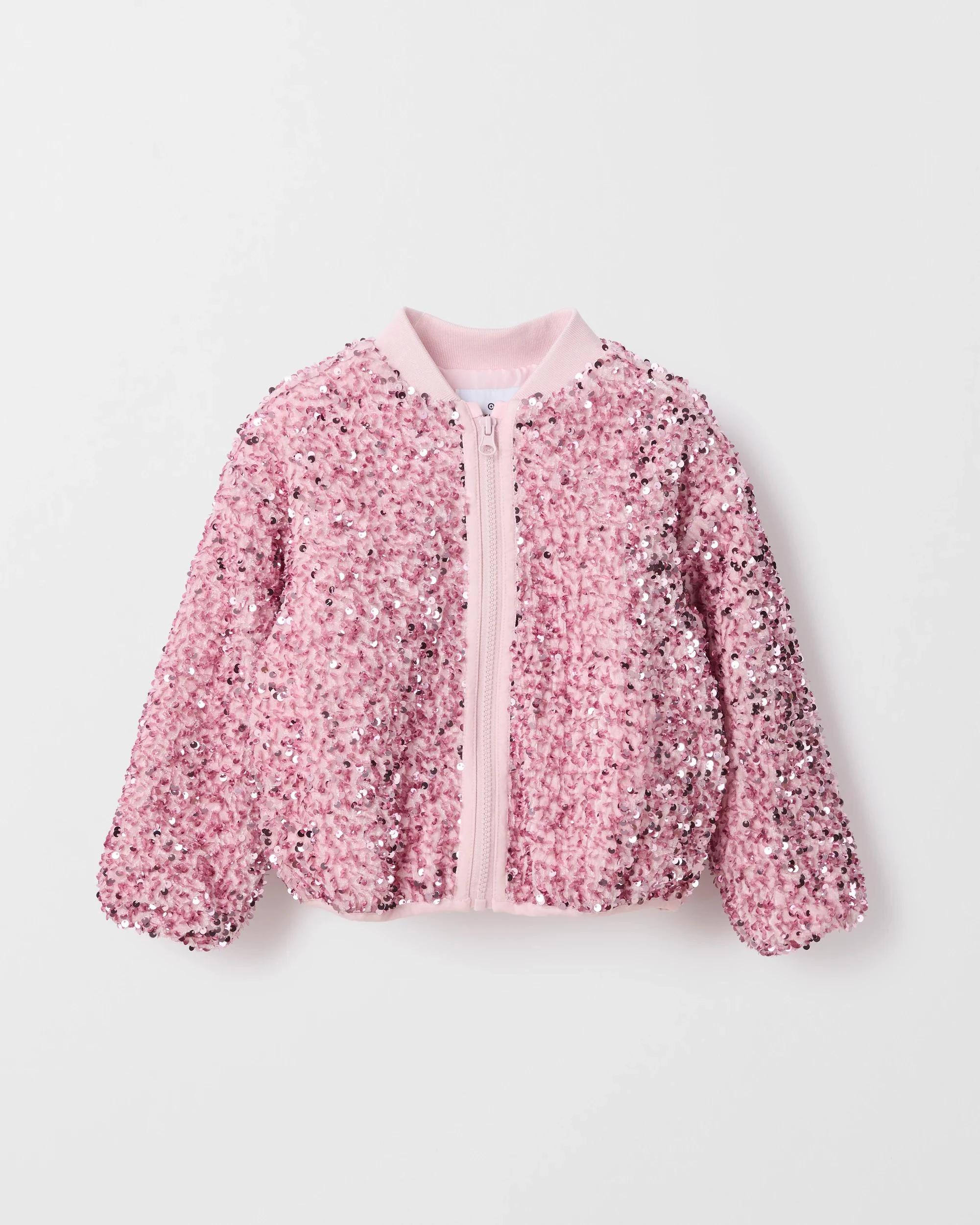 6 Target Kids Sequin Long Sleeve Bomber Jacket PINK, 6 of 10