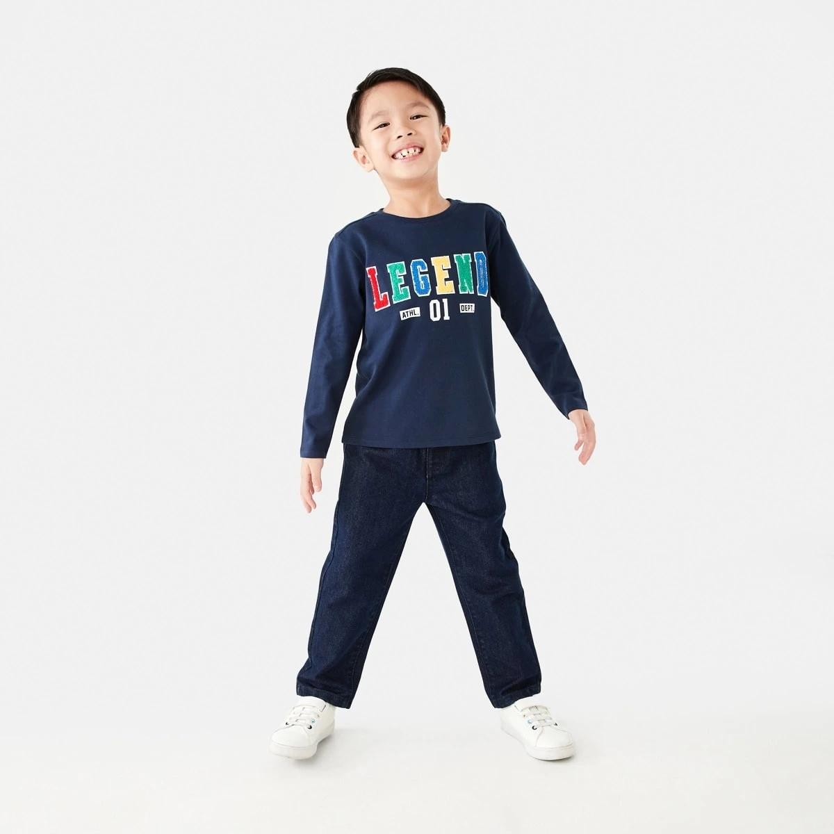 5 Long Sleeve Boucle T-shirt Blu Legend, 5 of 8