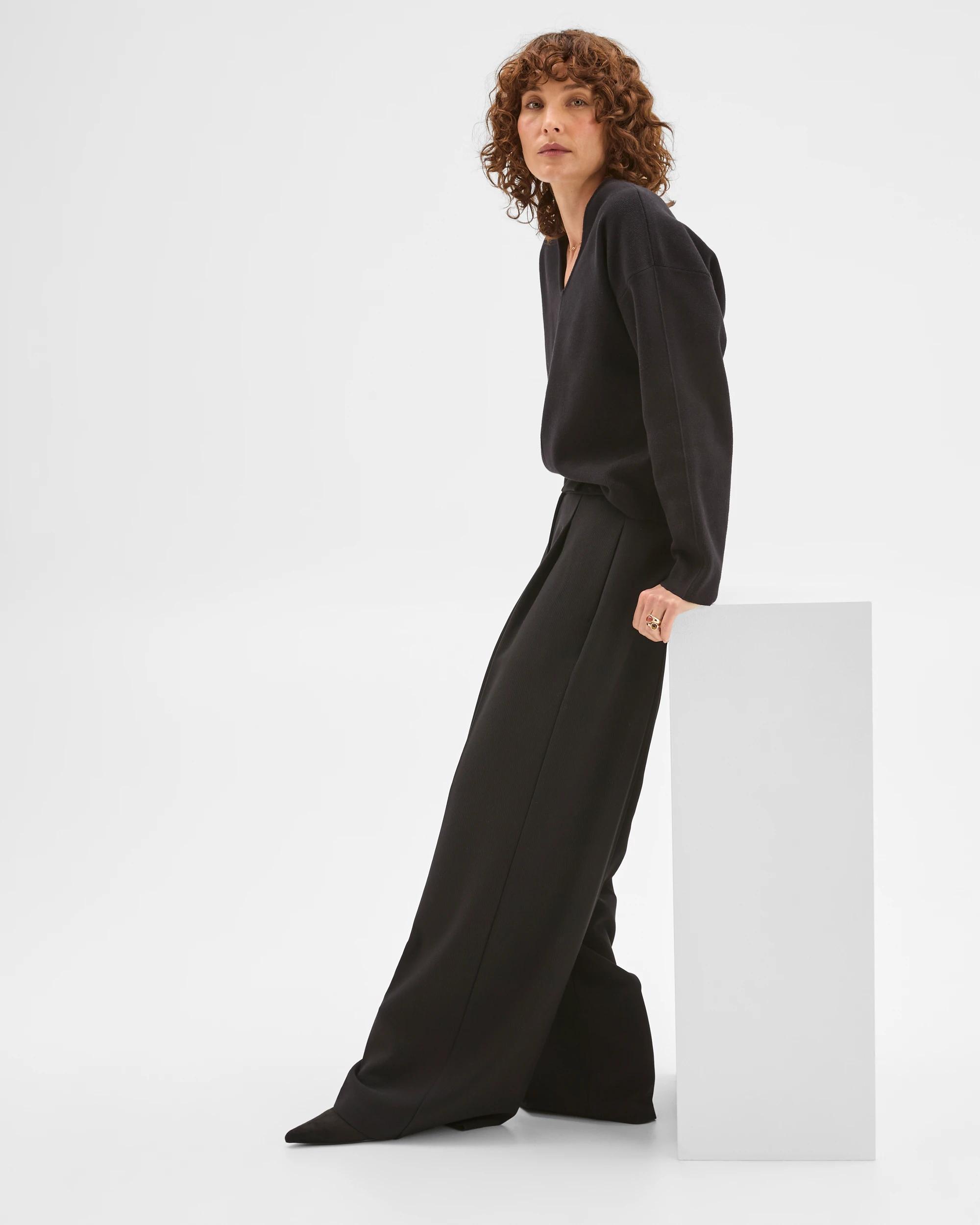 3 Preview Tailored Ultra Wide Pants BLACK, 3 of 8