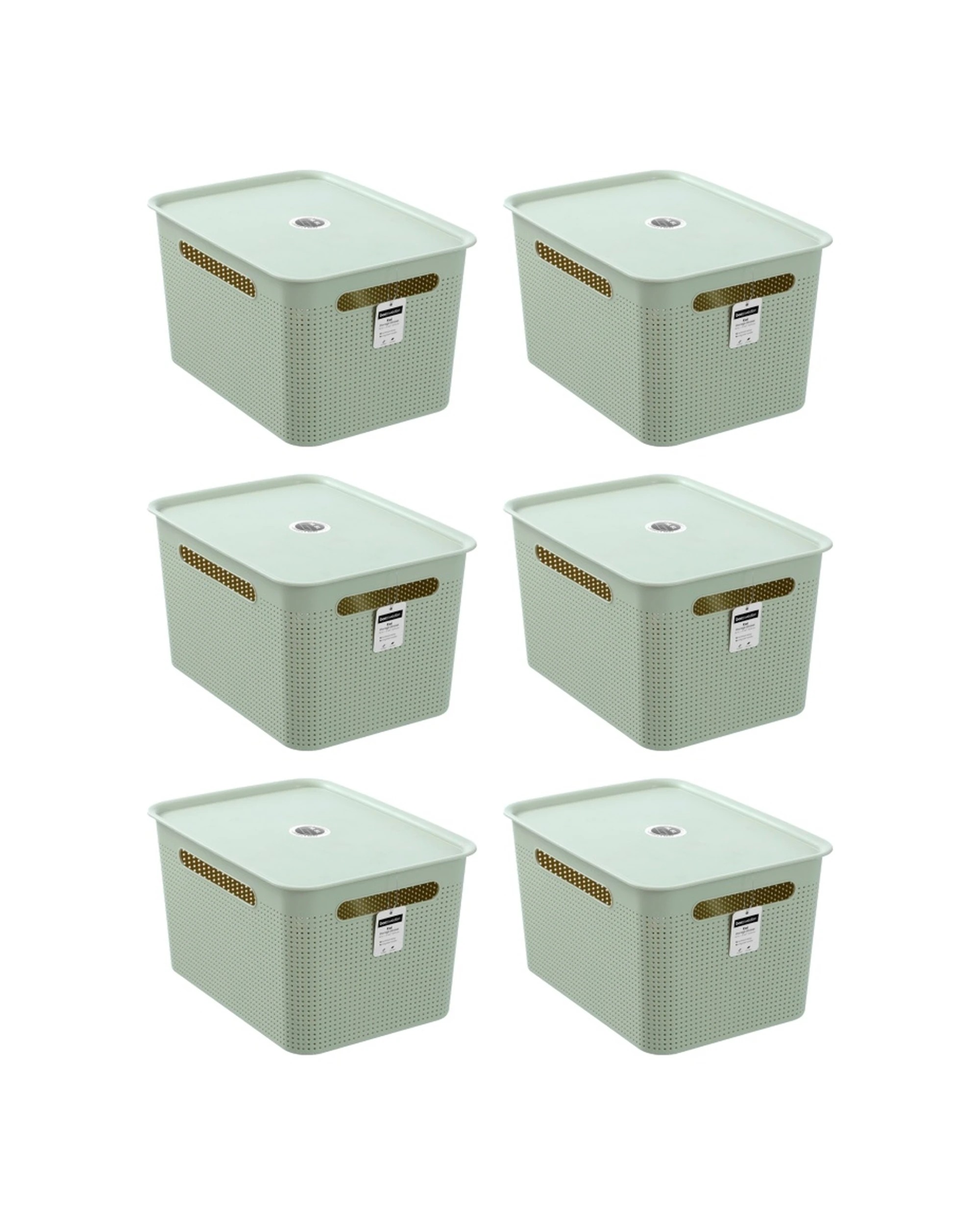 1 Boxsweden 6PK Koi Lidded Home Organiser Storage Container Basket 16.5L - Assorted, 1 of 7