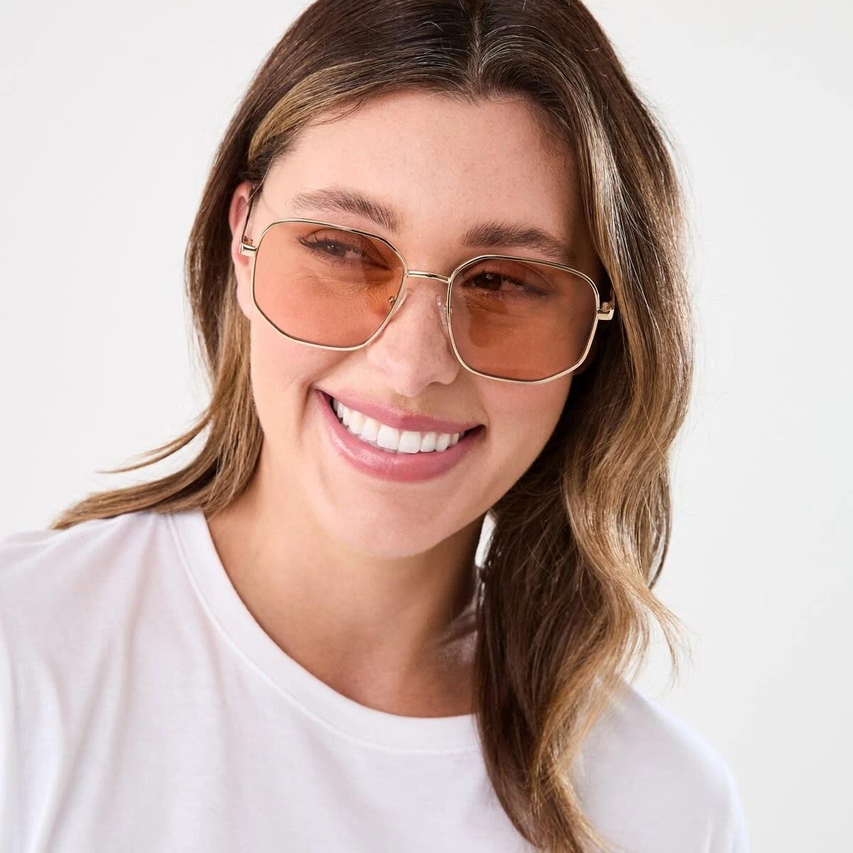5 Metal Square Frame Sunglasses GOLD, 5 of 6