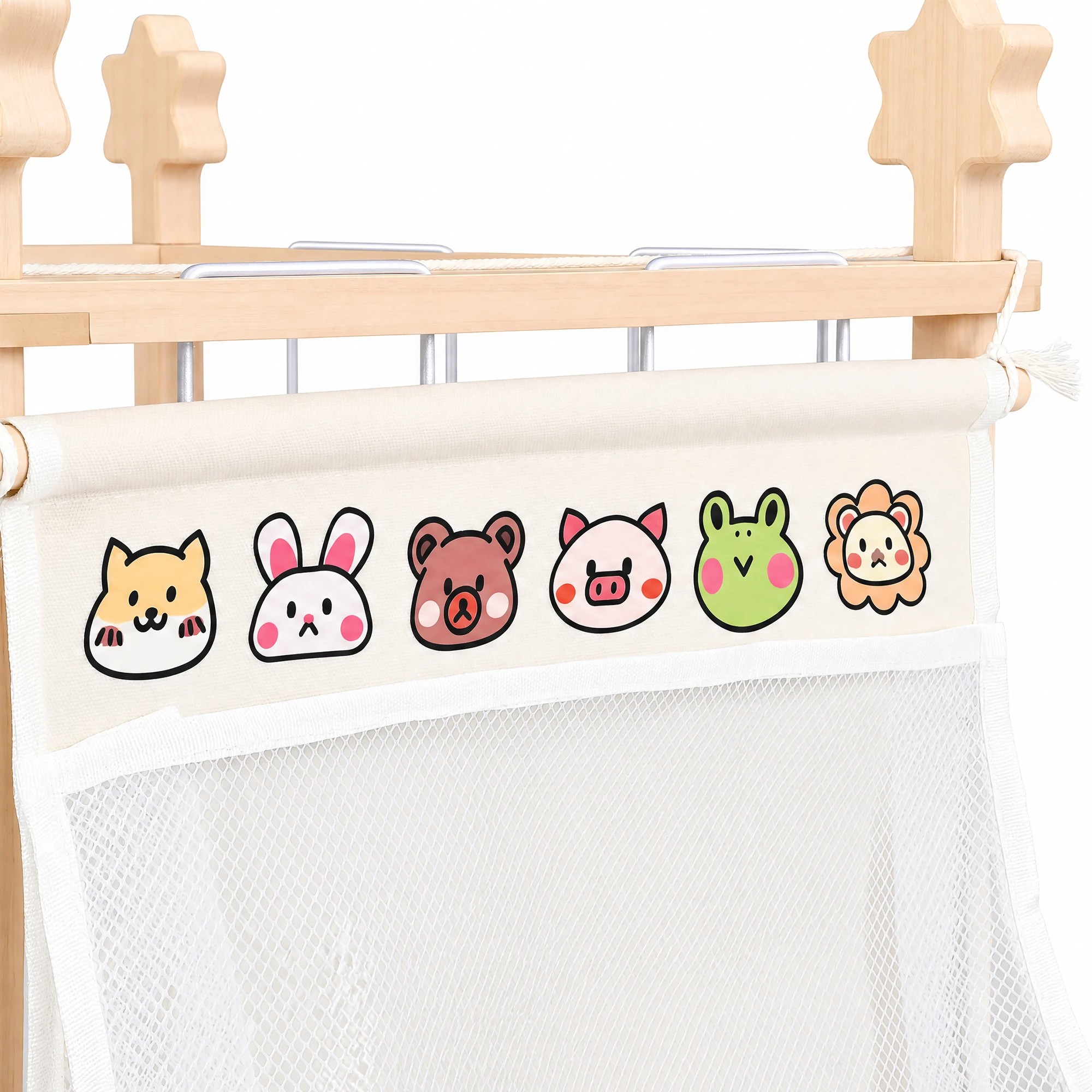 9 Advwin Stuffed Animal Storage Organizer  Toy Organizer with Elastic Cords & Storage Bag - Wood, 9 of 9