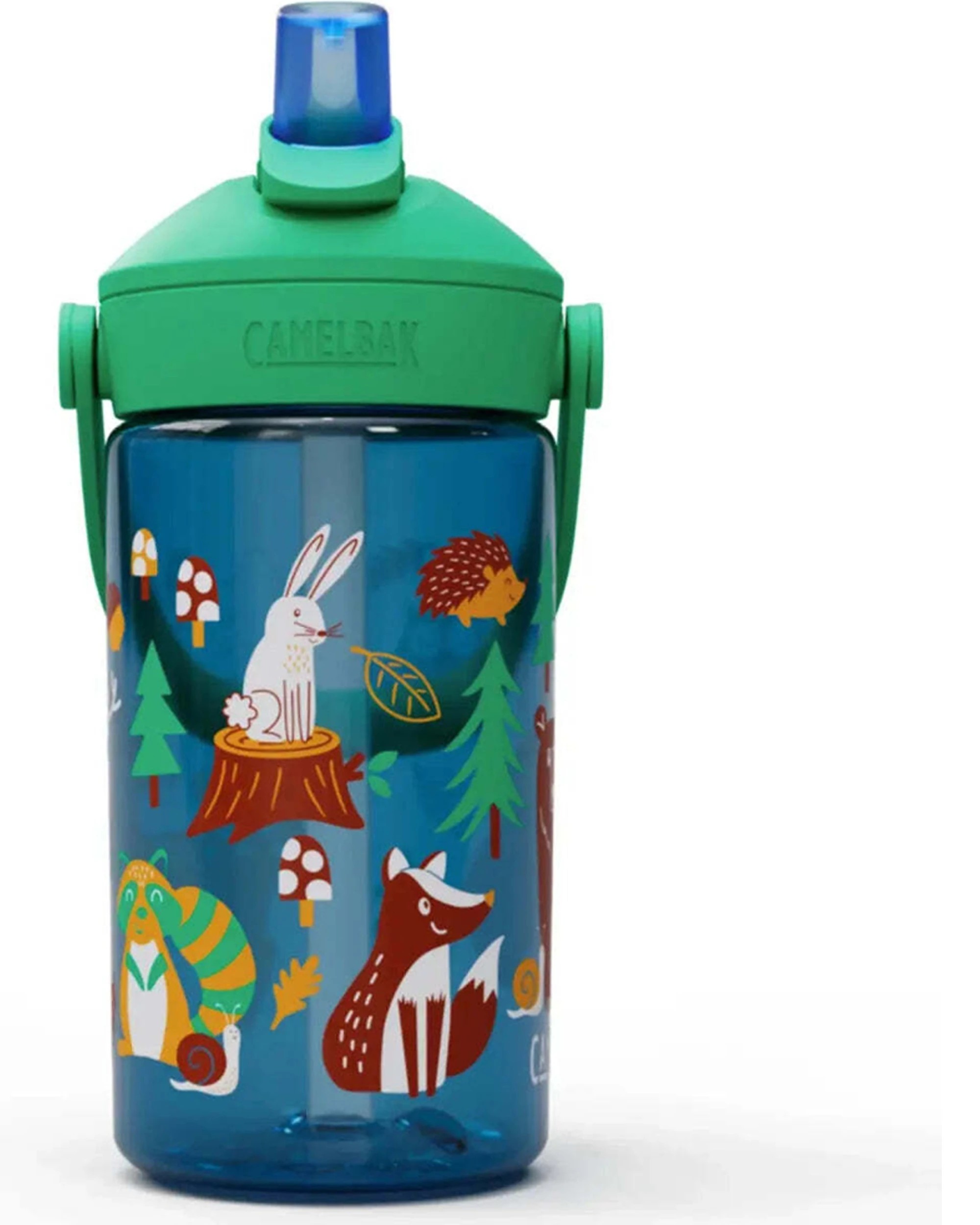 2 CamelBak Kids Thrive Flip Straw 400ml Drink Bottle Leakproof Friendly Forest - Blue, 2 of 4