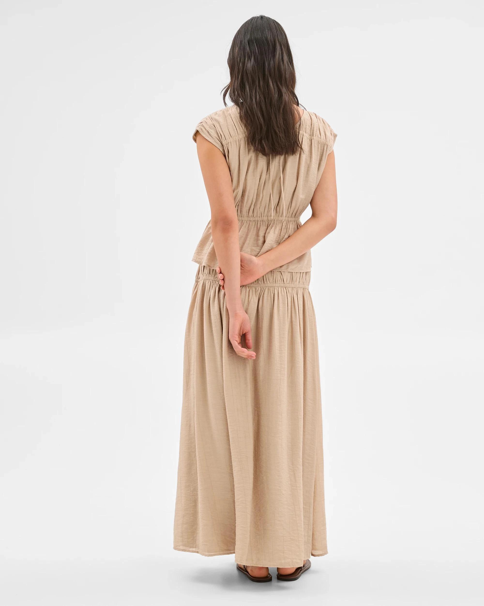 4 Crinkle Maxi Skirt - Preview BEIGE, 4 of 6