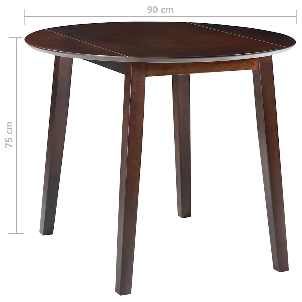 5 Vidaxl Drop-leaf Dining Table Round Mdf - Brown, 5 of 5