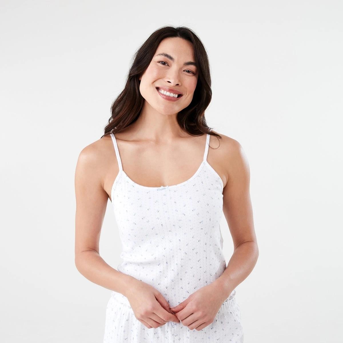 1 Rib Sleep Cami FLORAL DOT BRUNI BLUE, 1 of 7