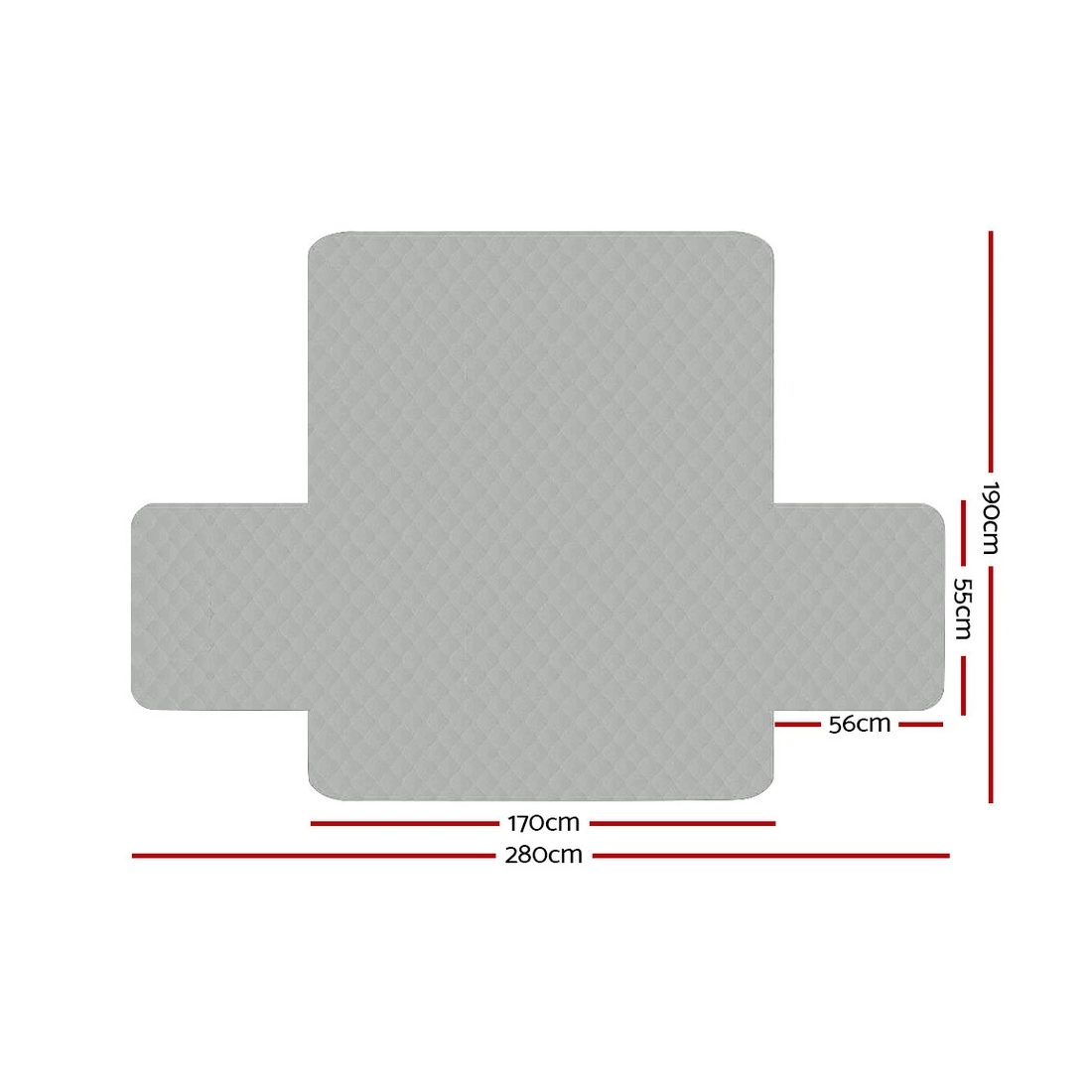 2 Artiss Sofa Cover Couch Covers 3 Seater Quilted - Grey, 2 of 7