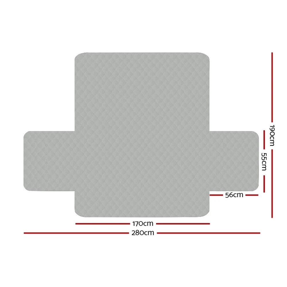 2 Artiss Sofa Cover Couch Covers 3 Seater Quilted - Grey, 2 of 6