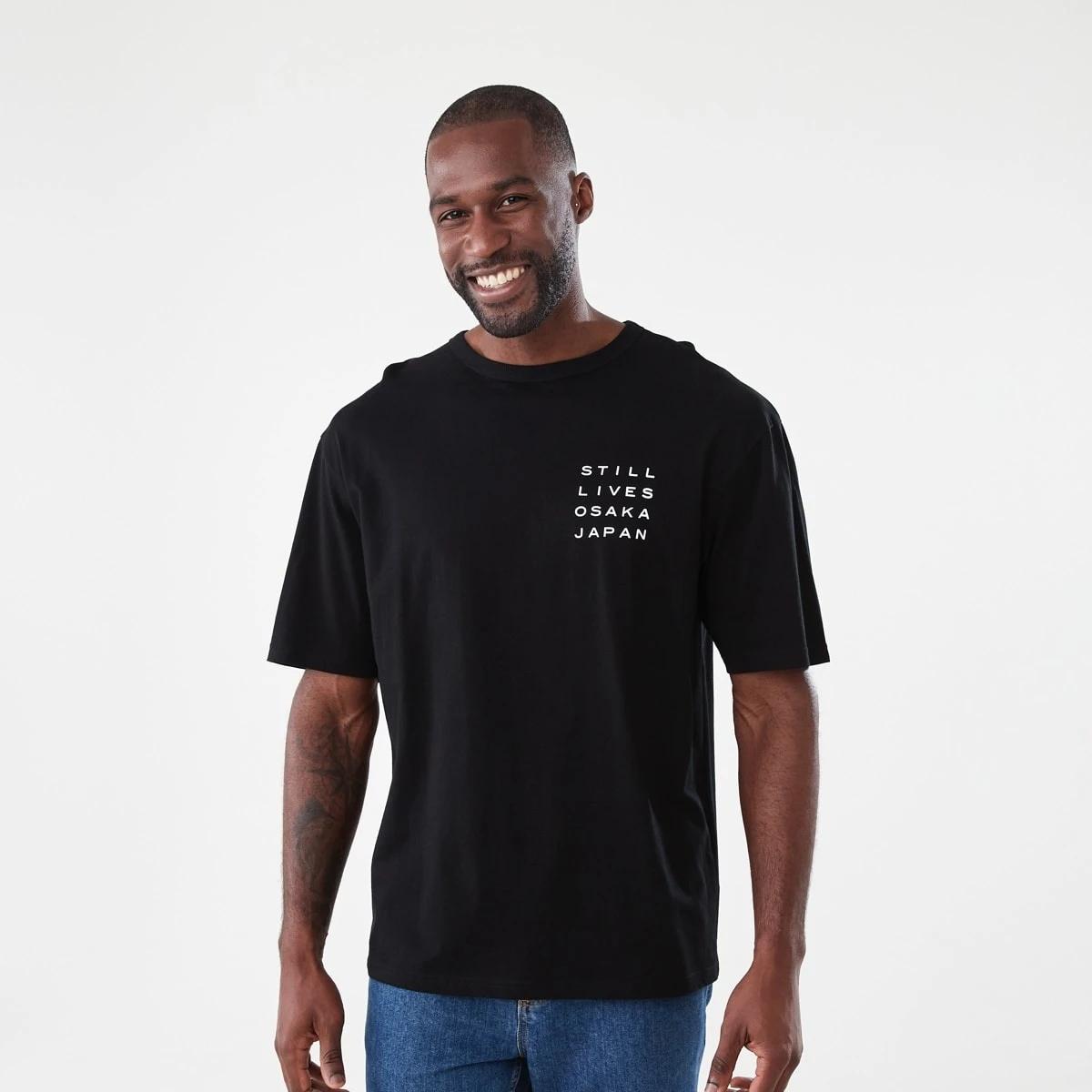 1 Oversized Graphic T-shirt Black, 1 of 6