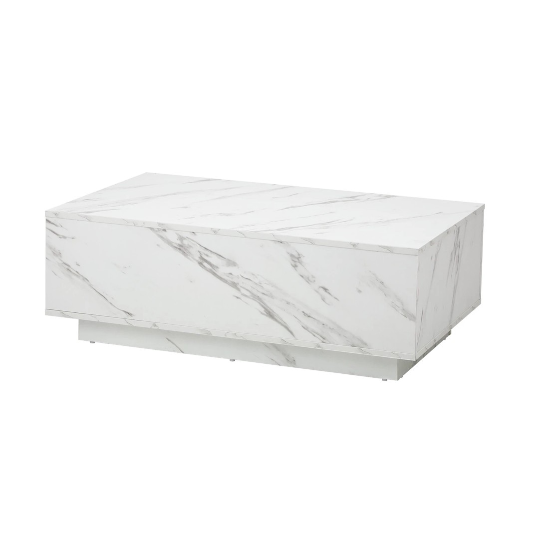 1 Oikiture Coffee Table Side Tables Sofa Cafe Desk Marble Effect Wooden
 - White, 1 of 10