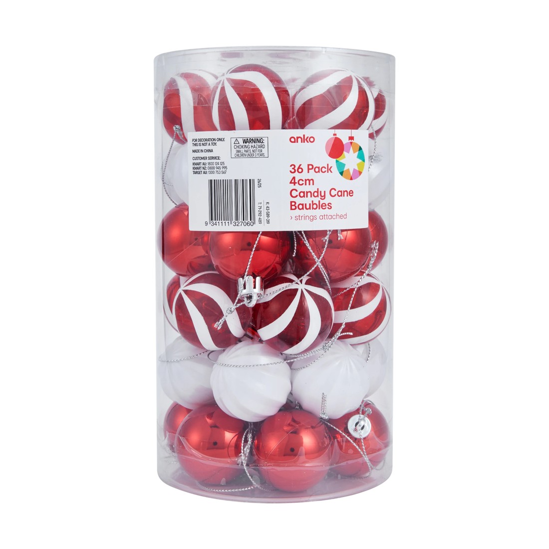 7 36 Pack 4cm Candy Cane Baubles, 7 of 7