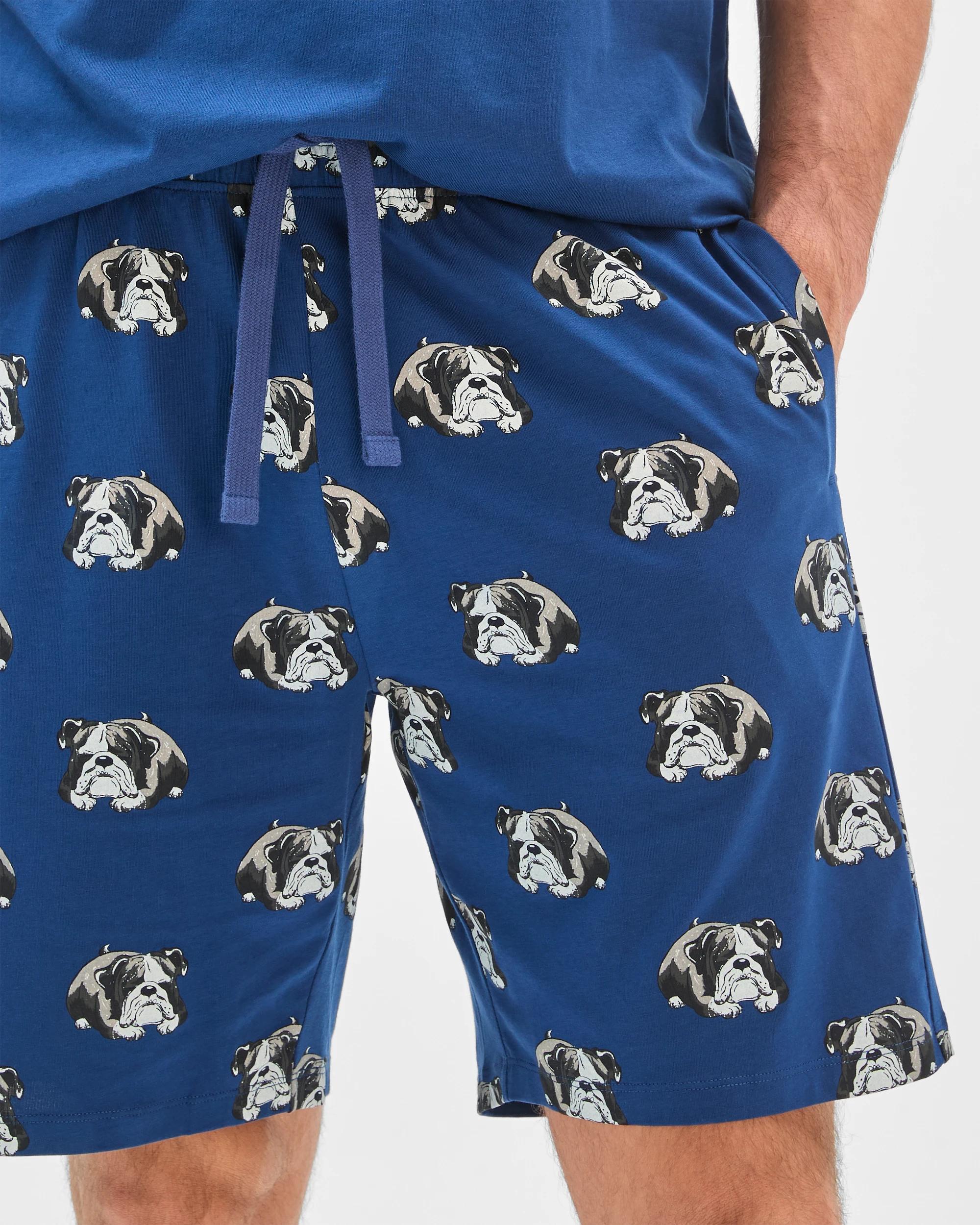 4 Maxx Australian Cotton Knit Jersey Sleep Shorts BLUE BULLDOG, 4 of 6