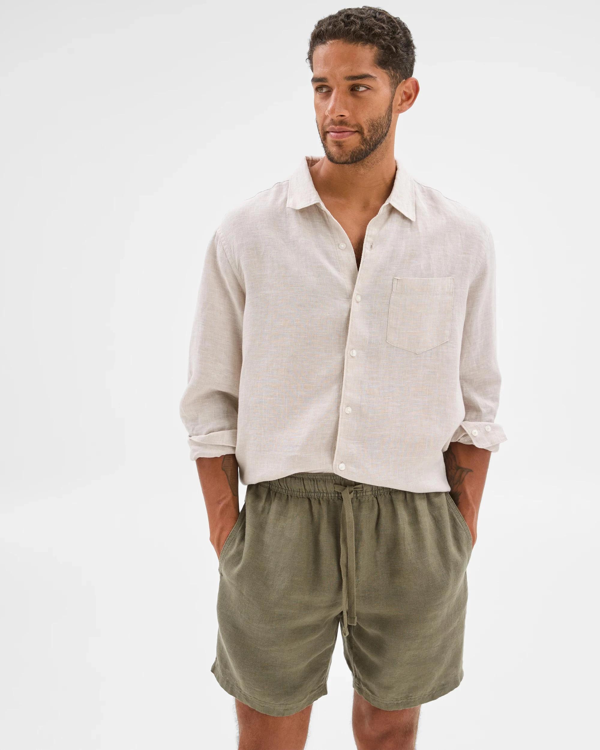 3 Target European Linen Shorts KHAKI, 3 of 6