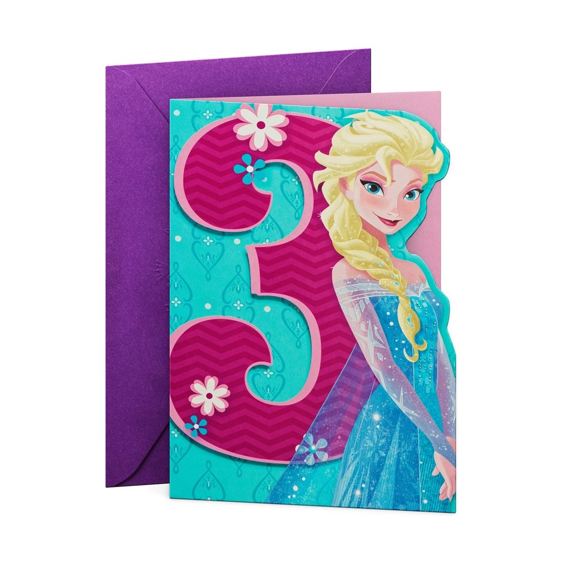 1 Hallmark Disney Frozen Elsa Birthday Card - Age 3, 1 of 3