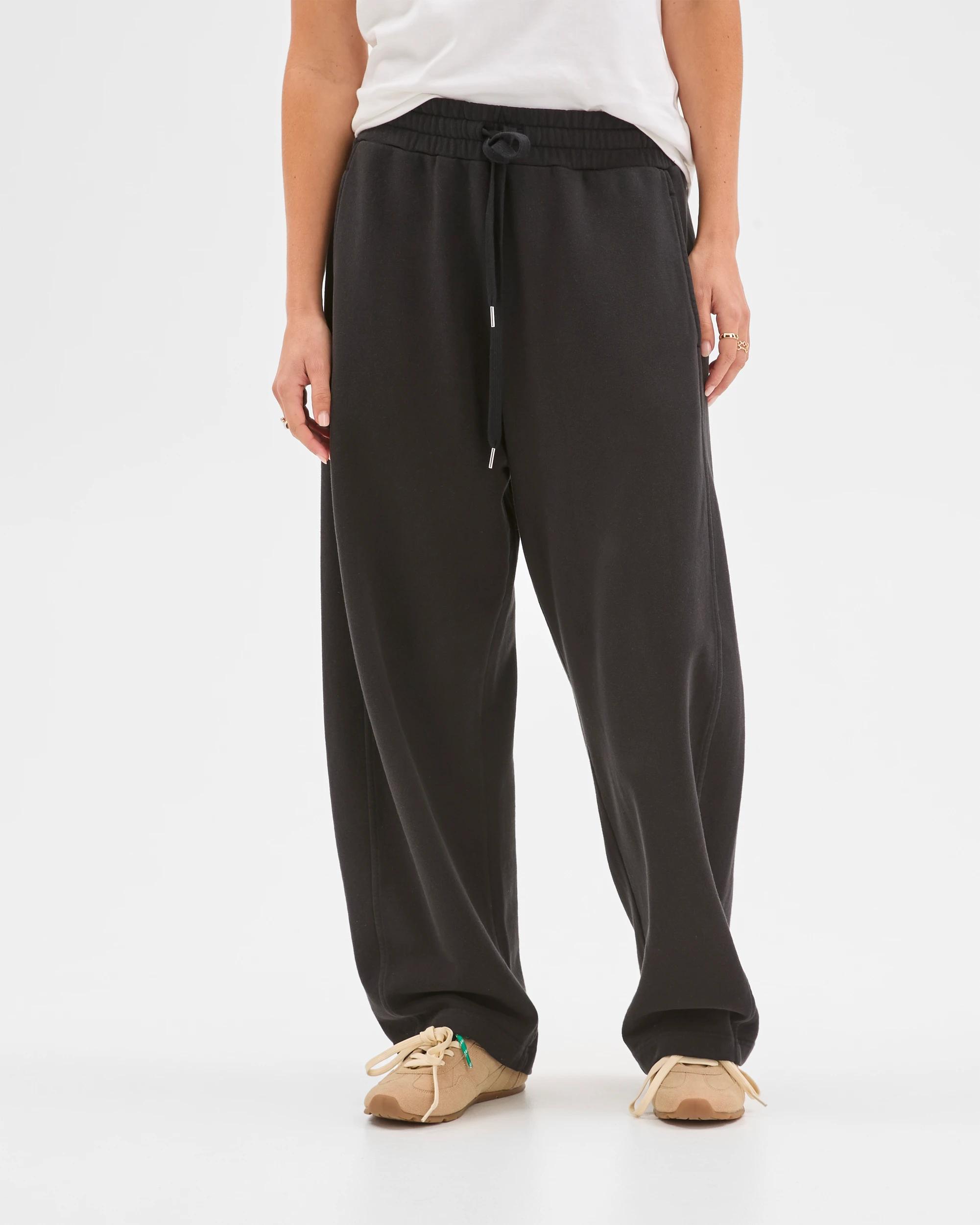 3 Target Woman Australian Cotton Barrel Leg Jogger Pants WASHED BLACK, 3 of 6