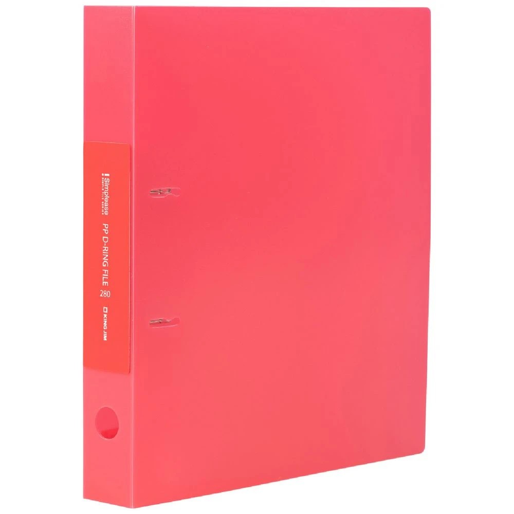 1 King Jim A4 2 D-Ring Simplease Binder 30mm Red, 1 of 4