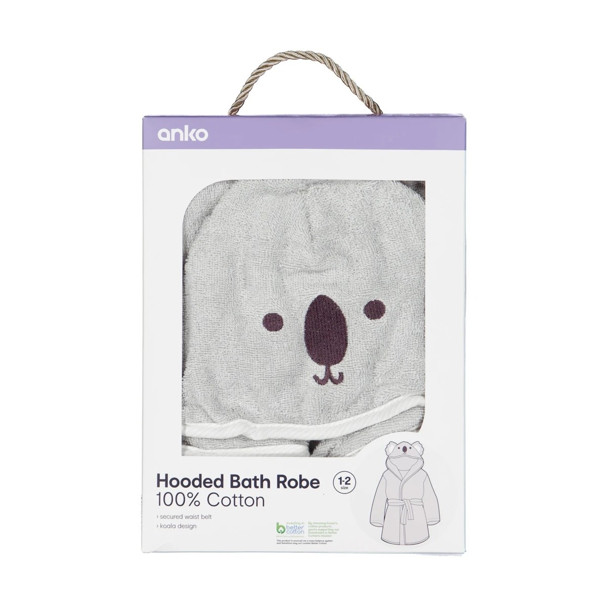5 Cotton Hooded Bath Robe - Koala, 5 of 5