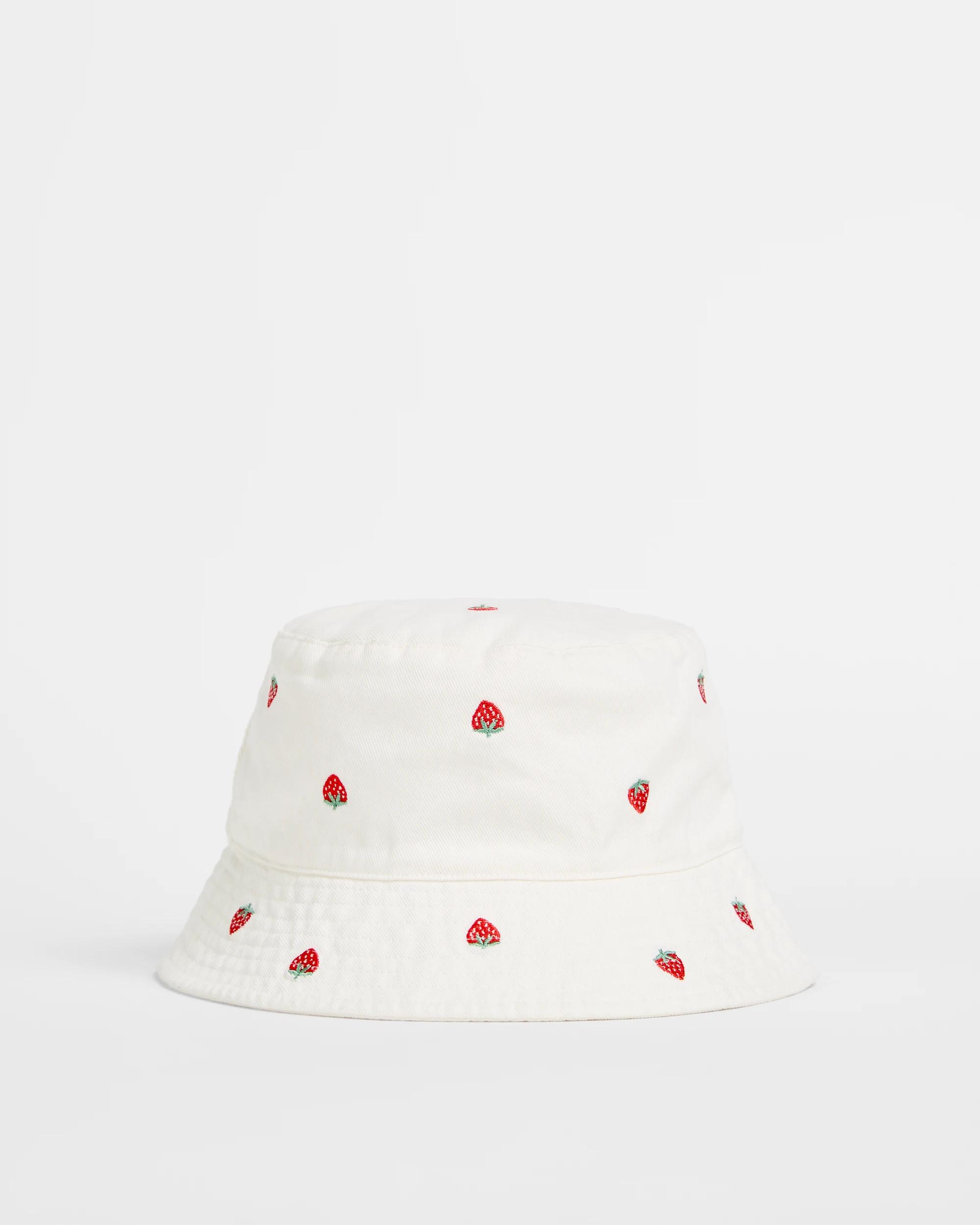 1 Target Kids Embroidered Denim Bucket Hat STRAWBERRY, 1 of 1