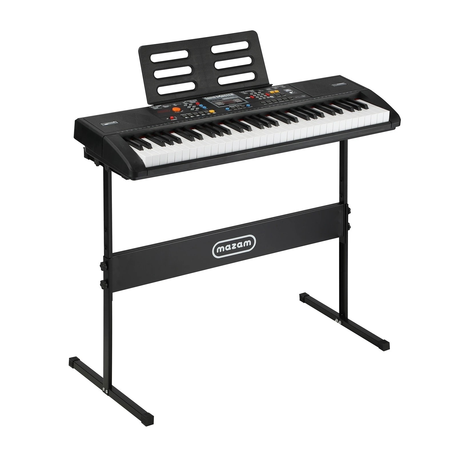 1 Mazam 61 Keys Piano Keyboard Electronic Keyboard with Stand - Black, 1 of 10