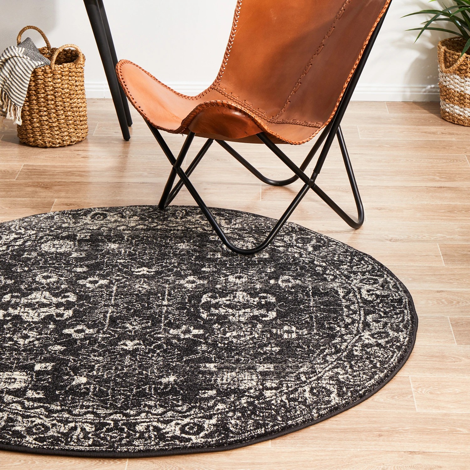 4 Common Ground Rugs Encore 252 200x200cm Round - Medium Pet Friendly Rug - Charcoal, 4 of 8