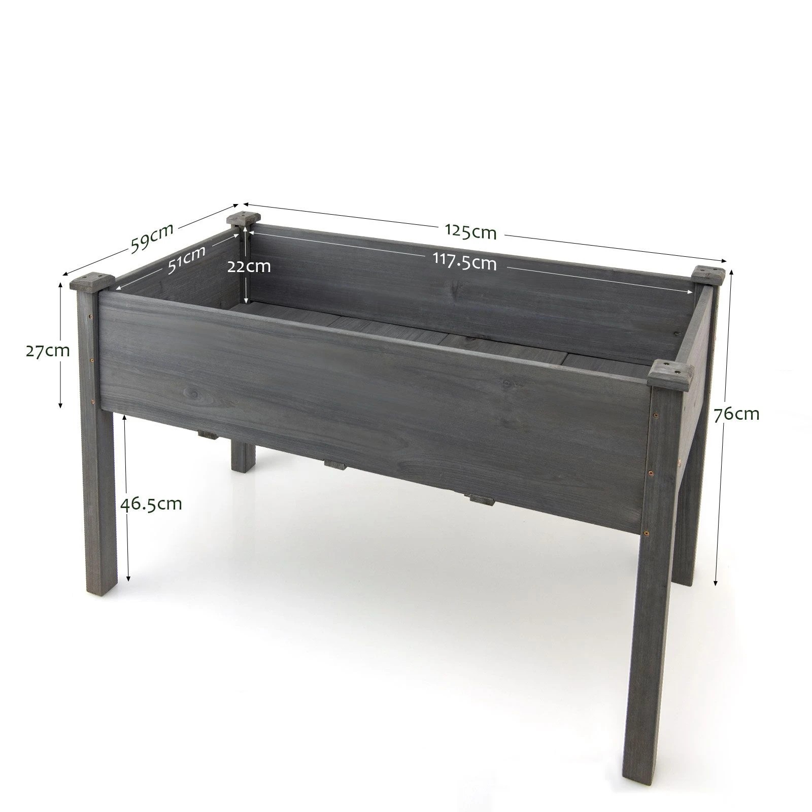 4 Costway Garden Bed Wood Raised Planter Box Stand Vegetable Herbs Flower Terrace Patio Yard, 4 of 4