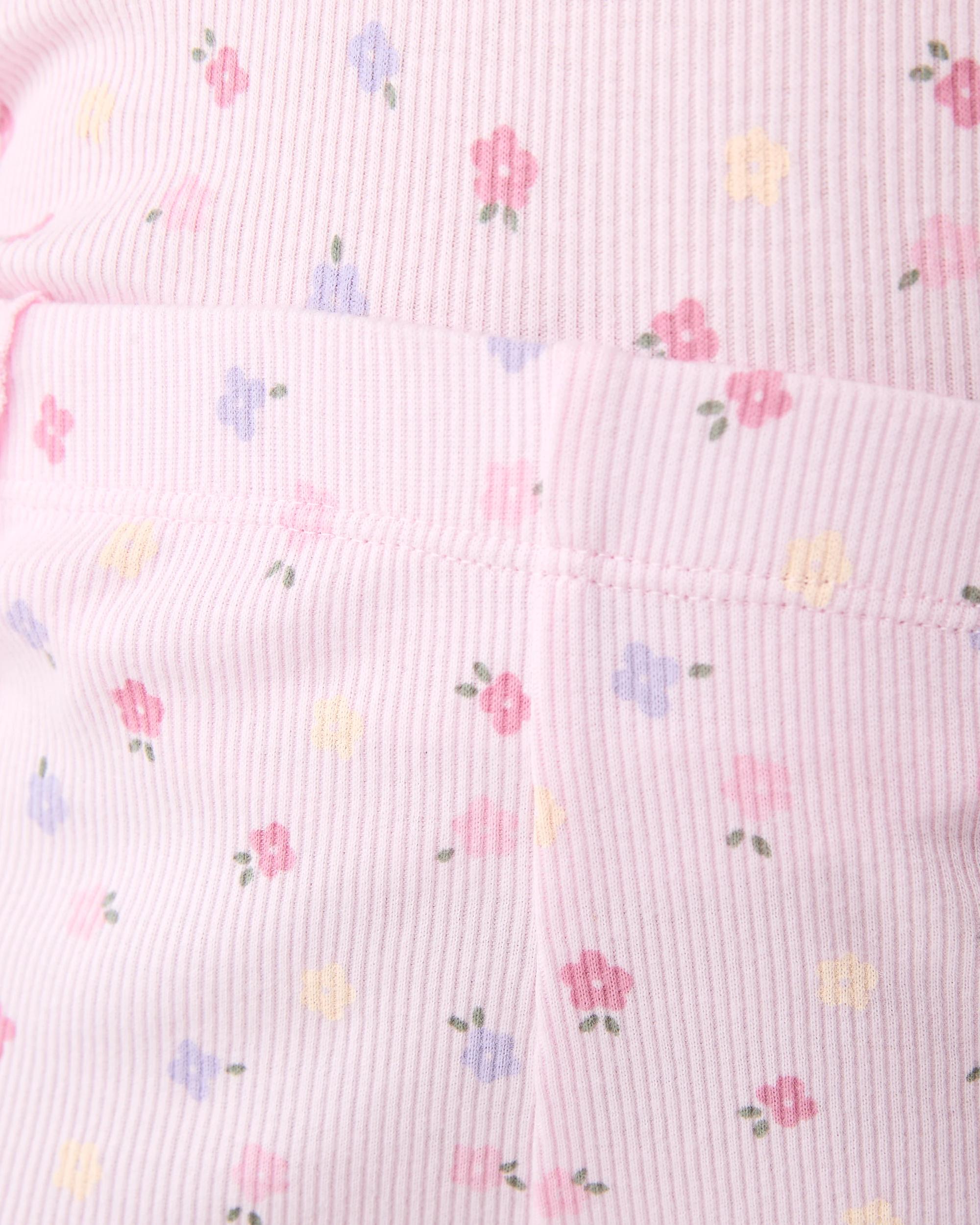 3 Rib Flare Leggings Pnk Flwrs, 3 of 3