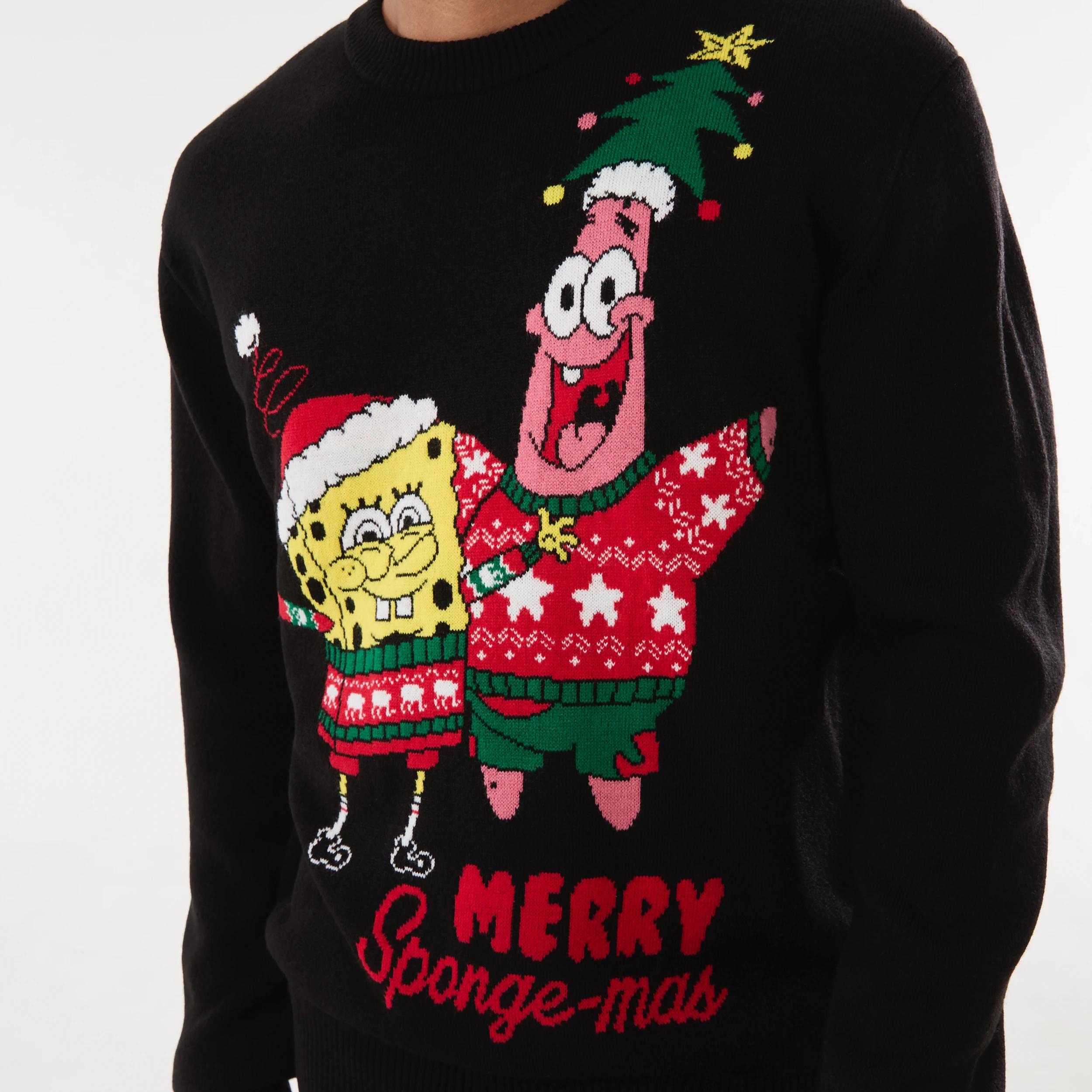 5 Christmas SpongeBob License Sweater BLACK, 5 of 5