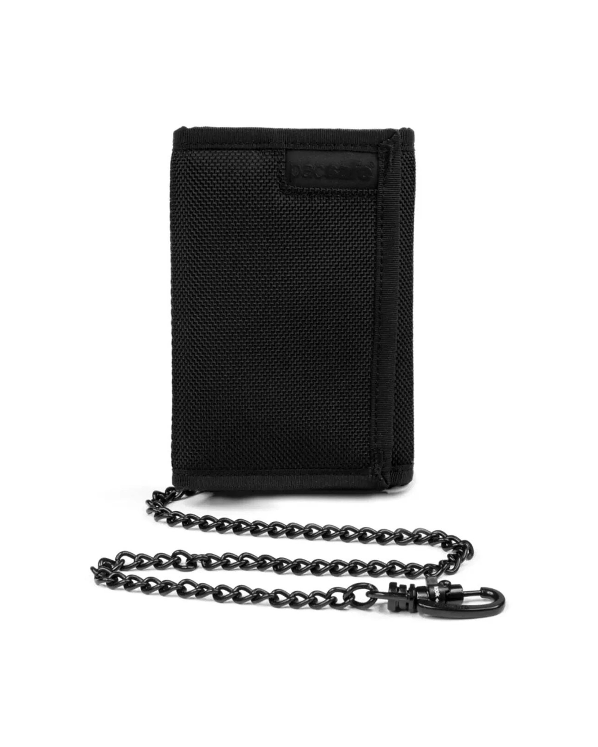 1 Pacsafe RFIDsafe Z50 RFID Blocking Tri-Fold Wallet With Anti-Theft Chain - Black, 1 of 1