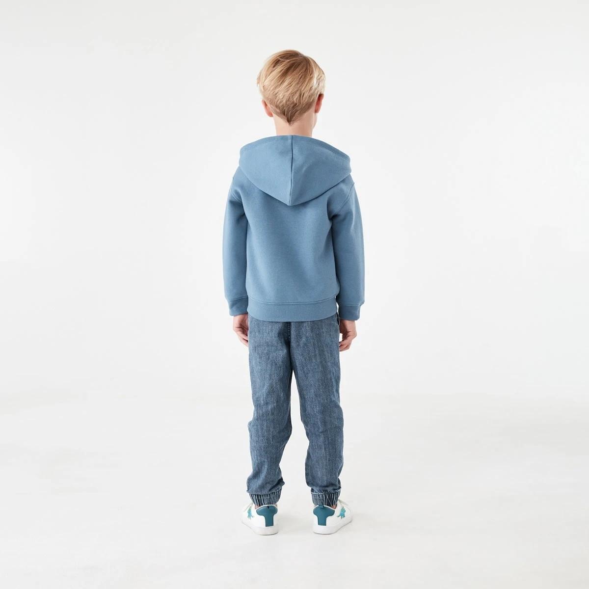 8 Plain Zip Through Hoodie Copen Blue, 8 of 10