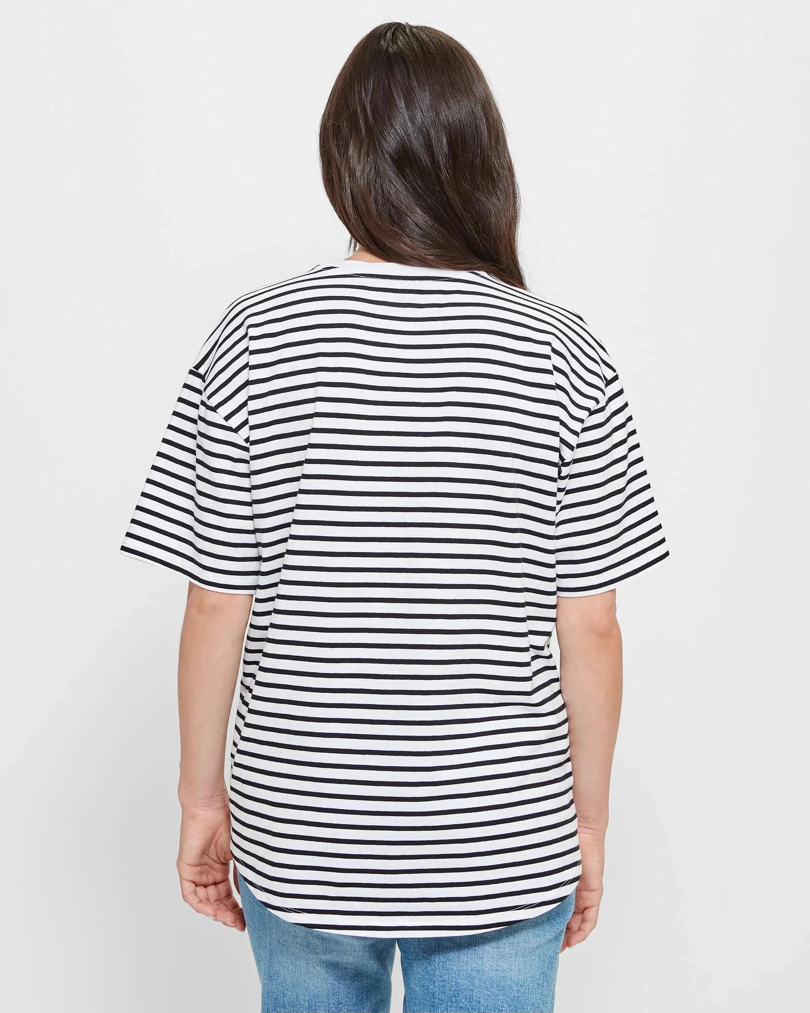 4 Target Maternity Australian Cotton Crew Neck T-Shirt WHITE / BLACK STRIPE, 4 of 5