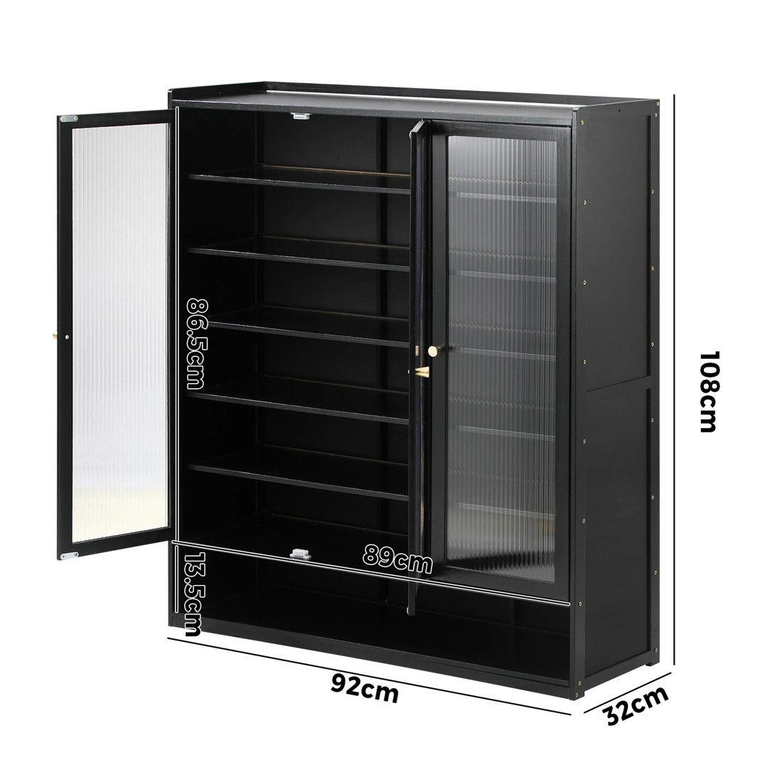 9 Oikiture Shoe Cabinet Shoes Storage Rack Organiser 3 Doors Shelf
 - Black, 9 of 9