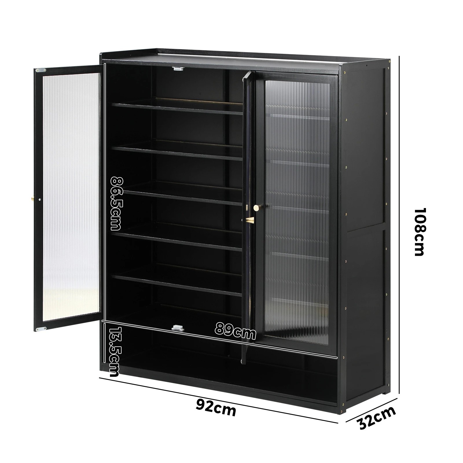 9 Oikiture Shoe Cabinet Shoes Storage Rack Organiser 3 Doors Shelf
 - Black, 9 of 9