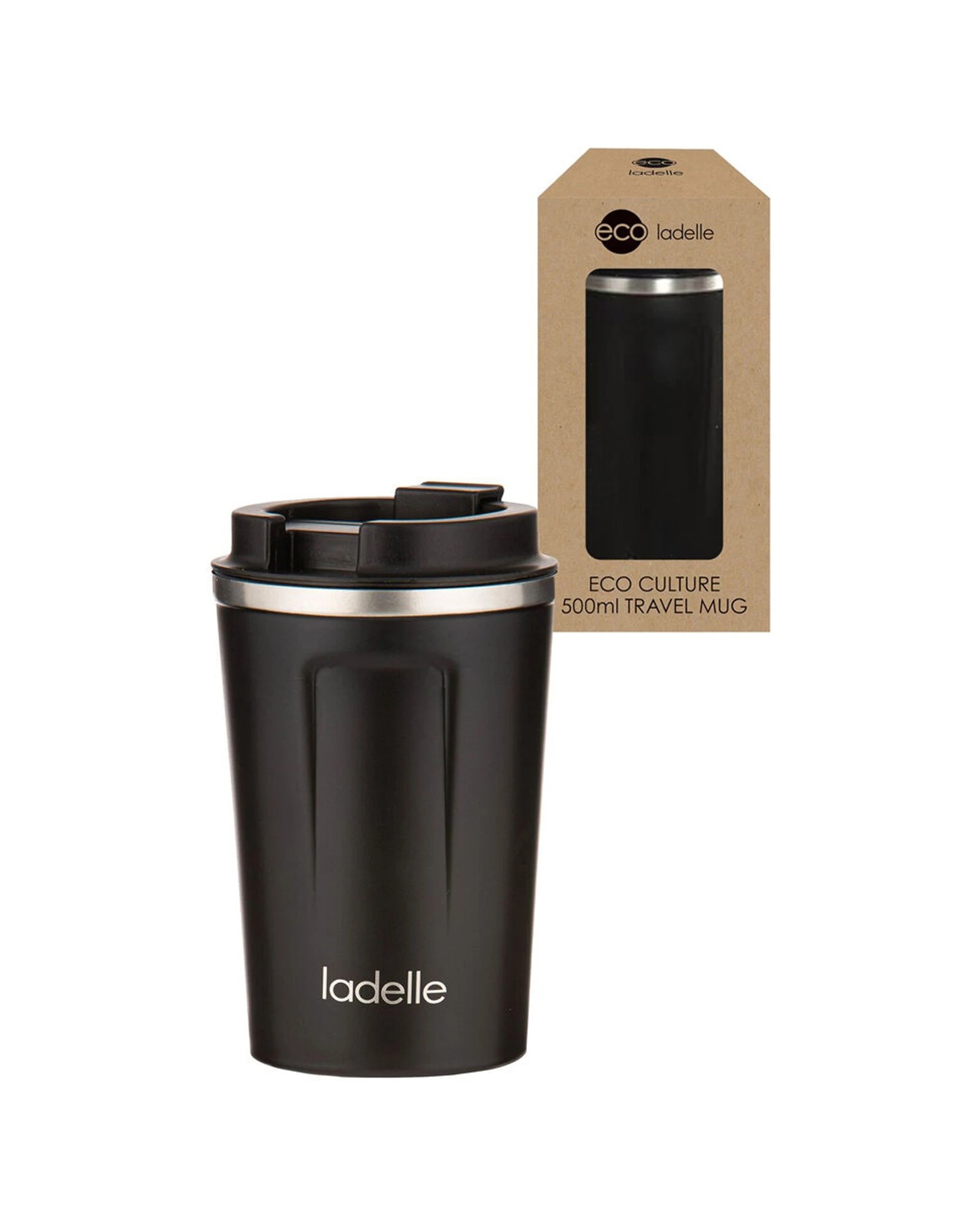 2 Ladelle Eco Culture Stainless Steel Travel Mug 500ml Travel Mug Noir, 2 of 4