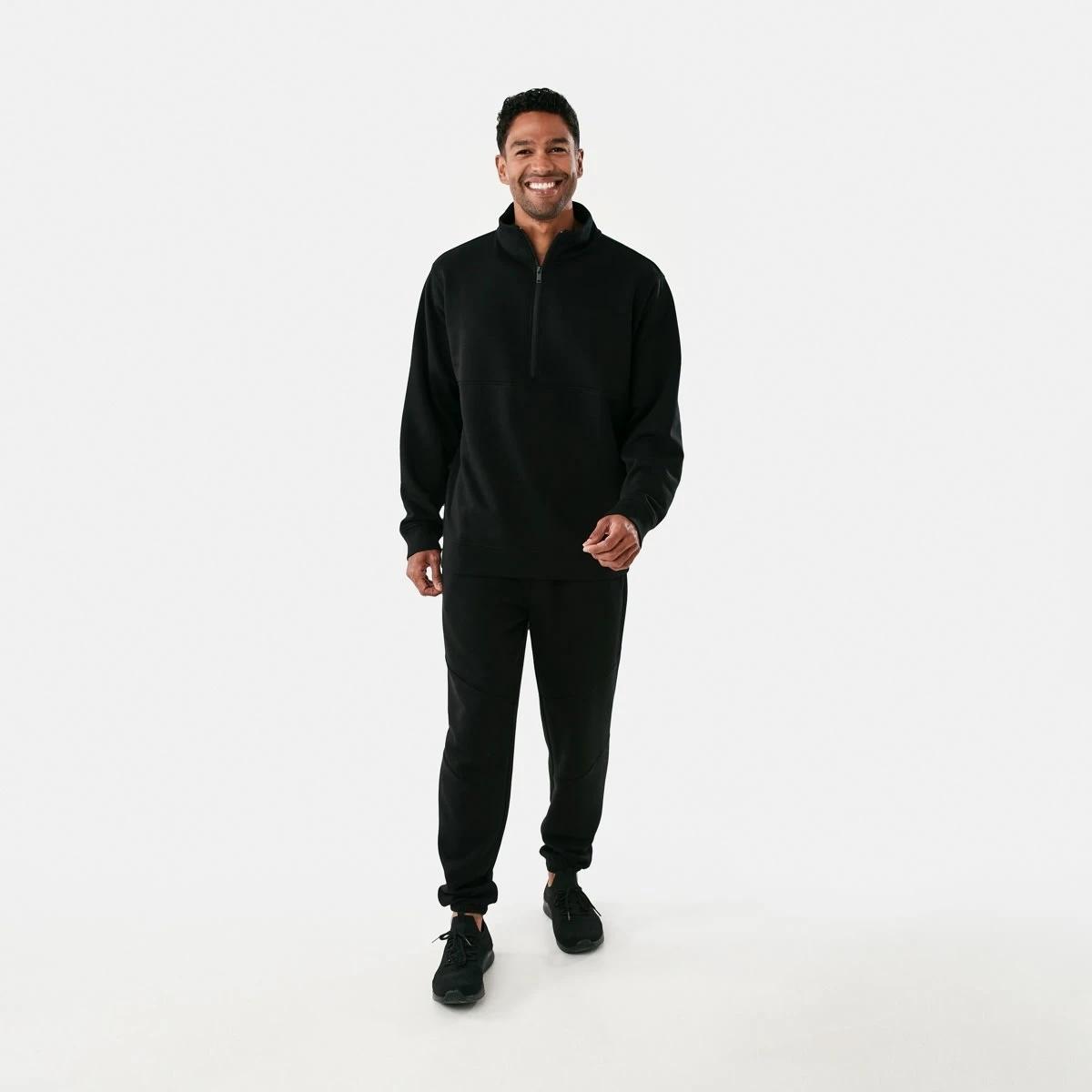 6 Active Mens Half Zip Pullover Black, 6 of 6