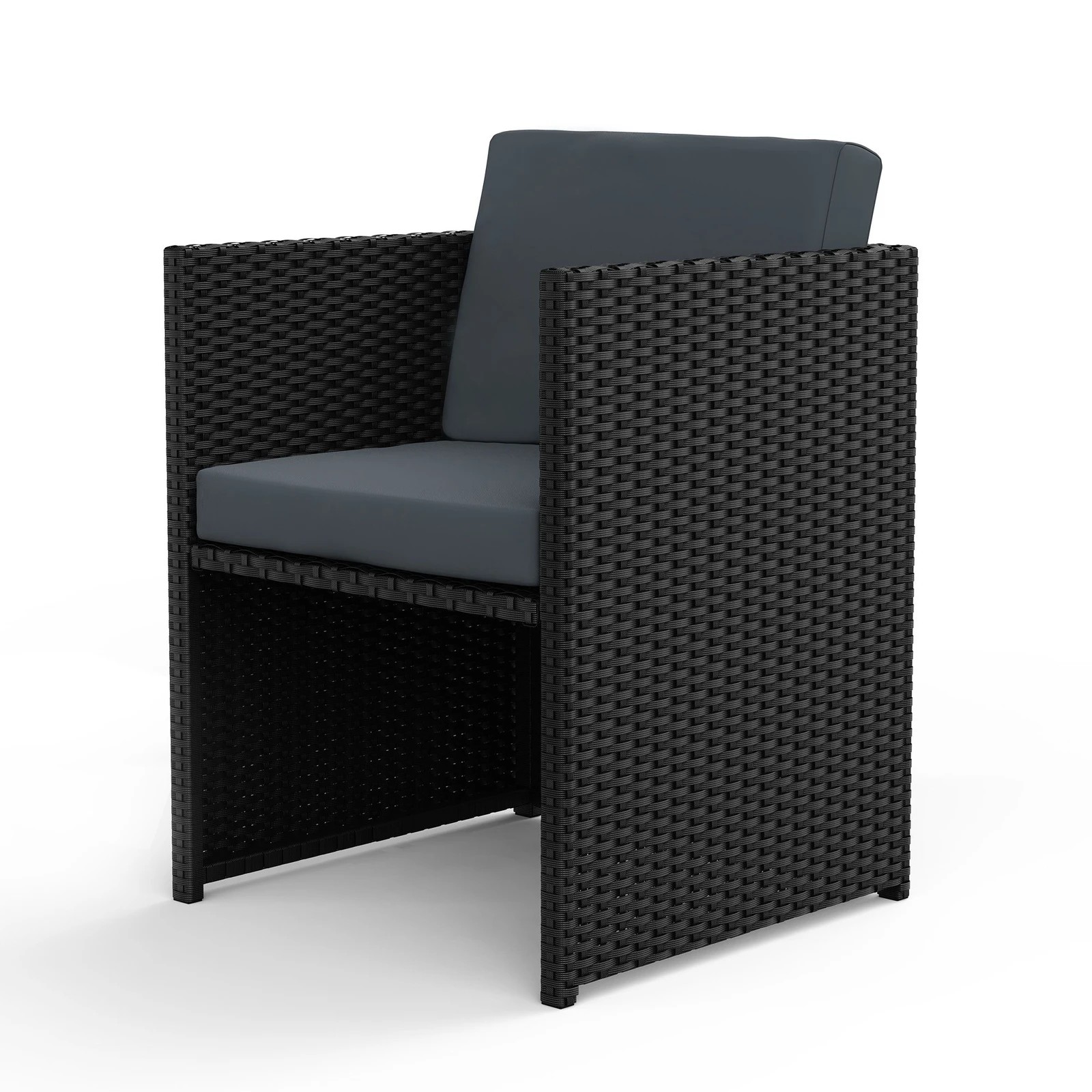 7 Alfordson Outdoor Dining Set 5 PCS Table Chairs Patio Lounge Wicker Furniture - Black, 7 of 9