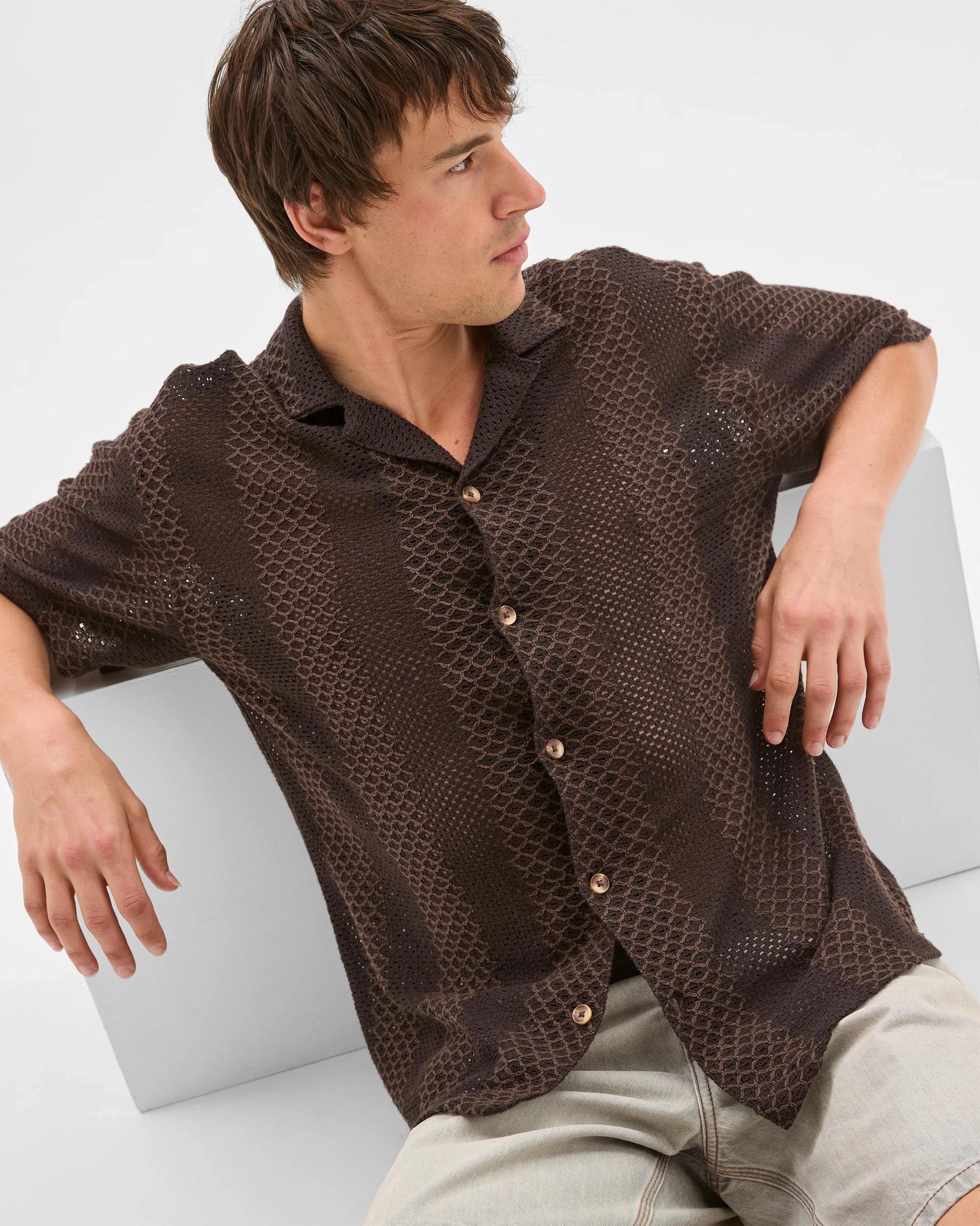 2 Australian Cotton Blend Woven Shirt - Commons CHOCOLATE, 2 of 6