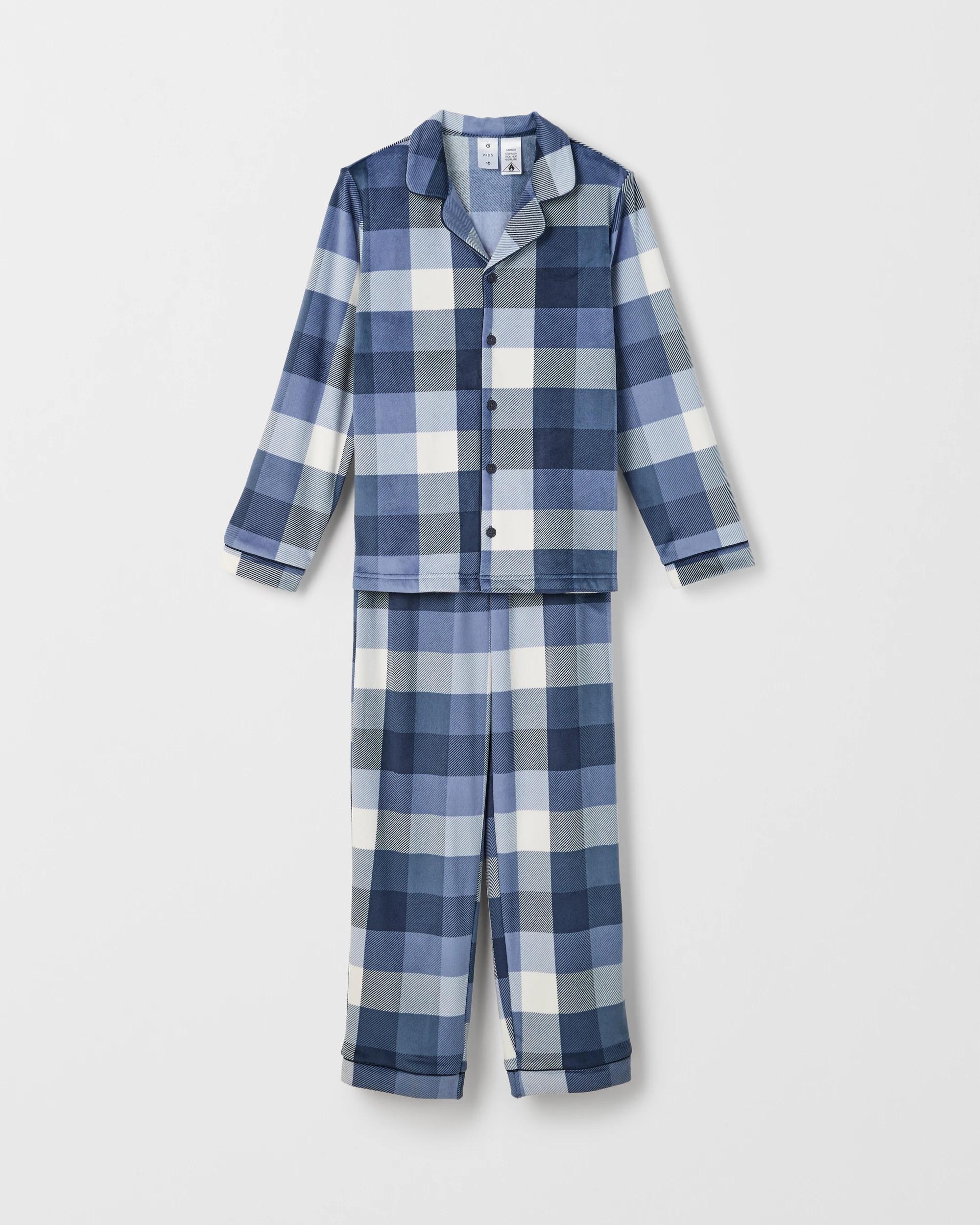 4 Target Kids Older Boys Long Sleeve Top & Long Length Pants Fleece Pyjama Set CHECK, 4 of 6