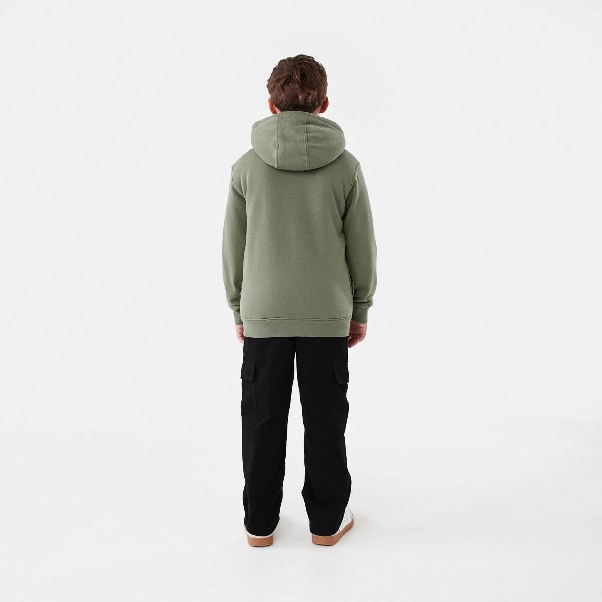 7 Sherpa Lined Zip Through Hoodie Grn 4 Leaf, 7 of 7