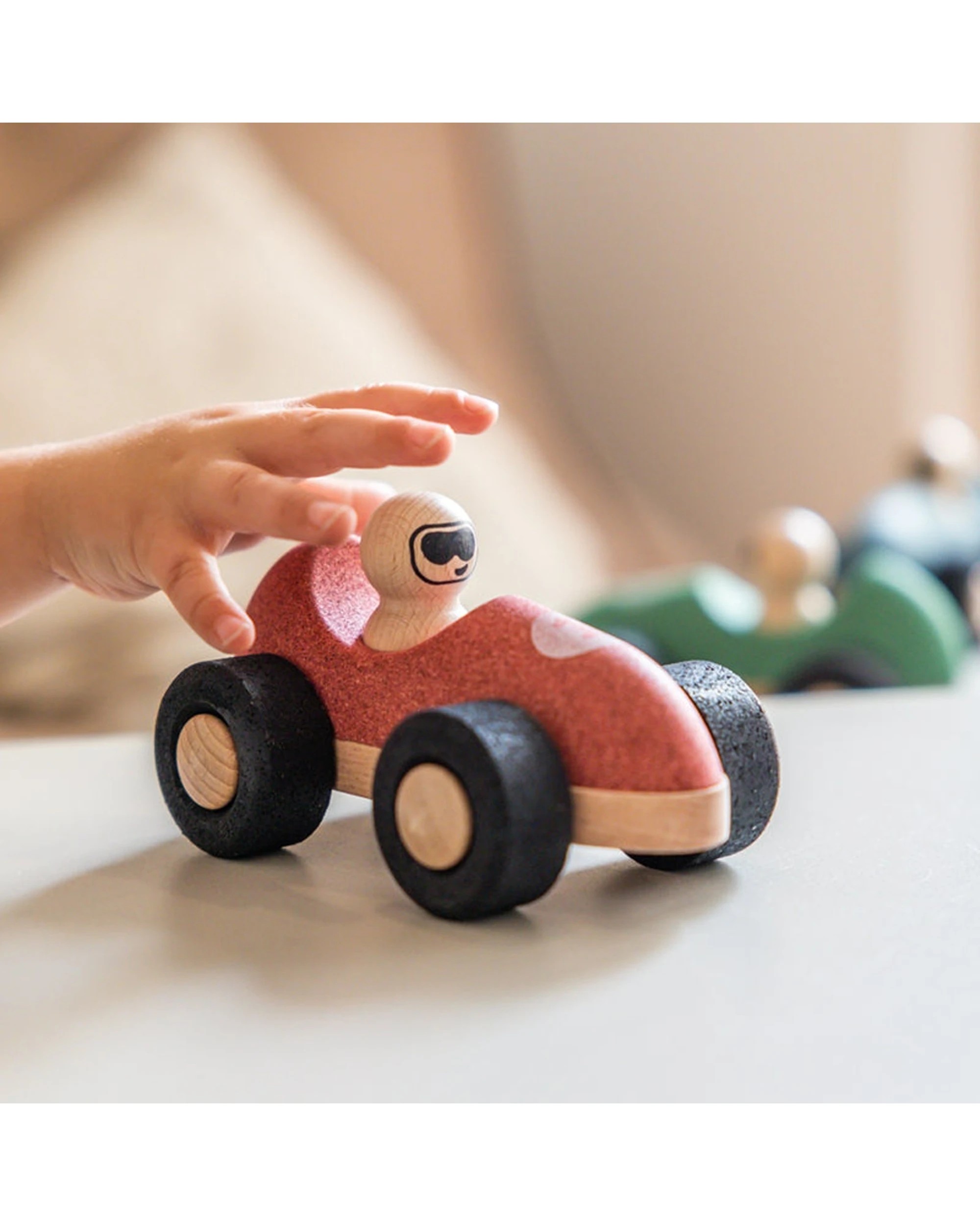 3 Korko E-Cork Racer Push Car Wooden Toy Figure Coordination - Red, 3 of 5