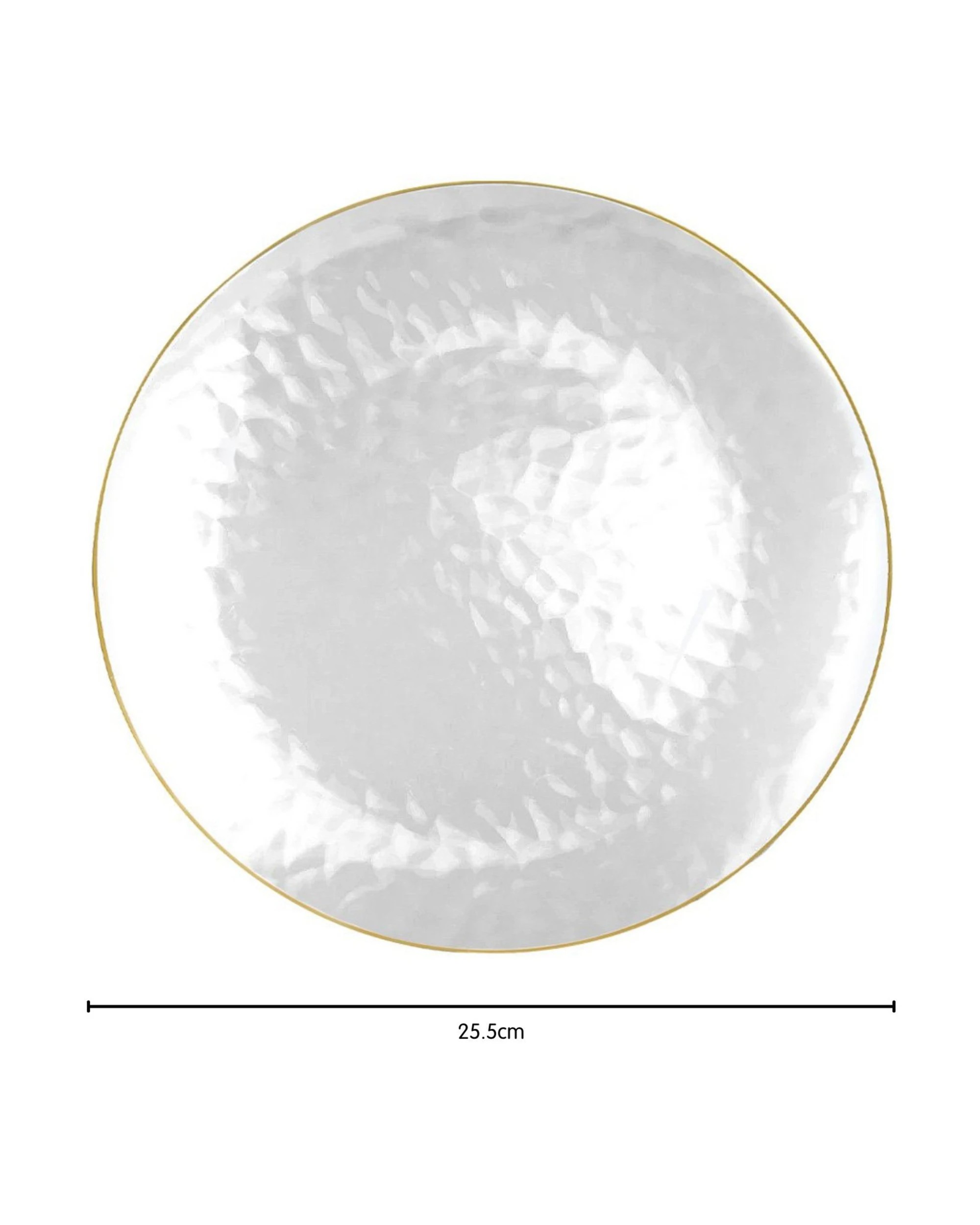 2 Partyware Clear Dimple With Gold Trim Plastic Plates 25.5cm Pack of 10 - Gold, 2 of 4