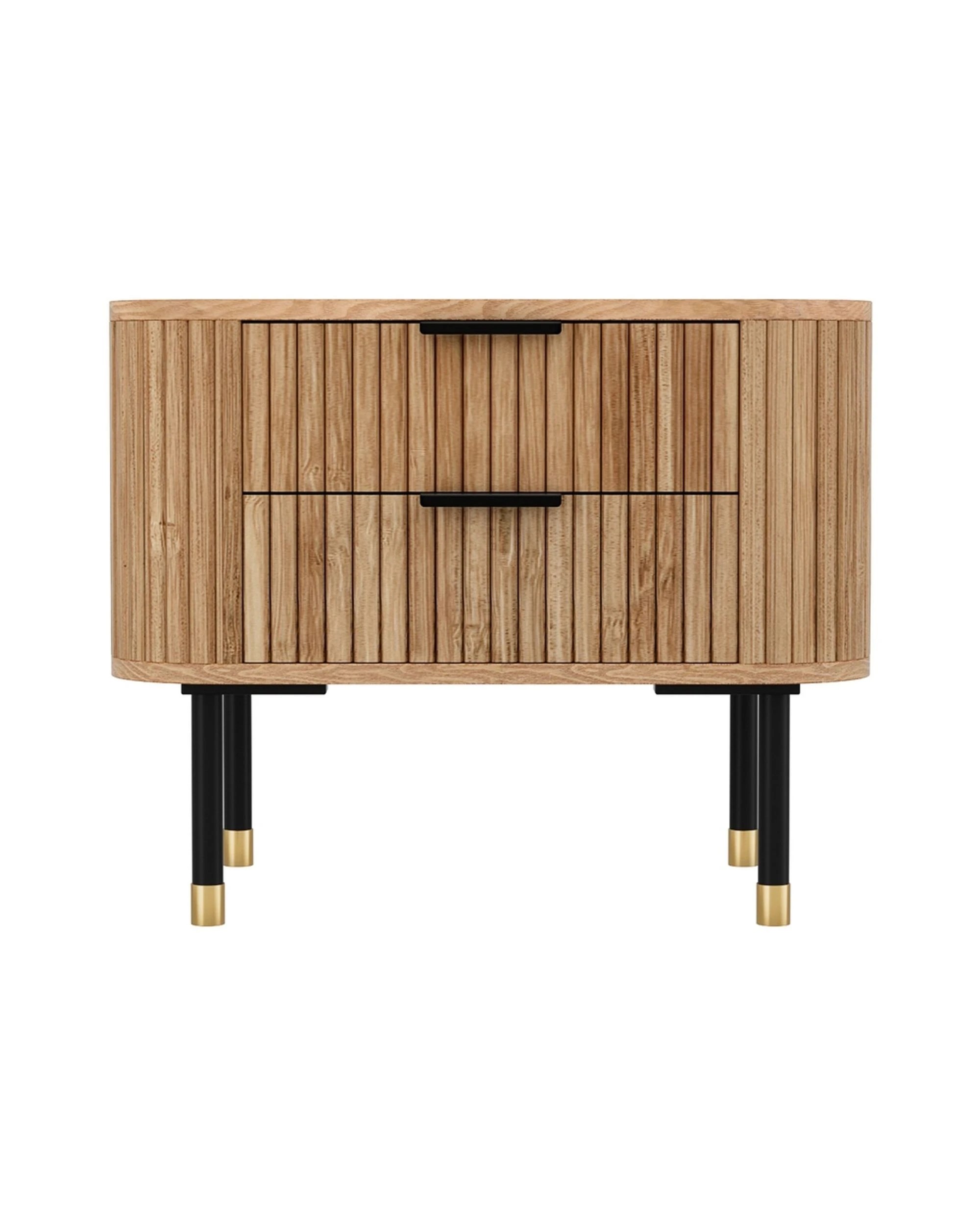 3 Artiss Bedside Table 2 Drawers - Natural, 3 of 7