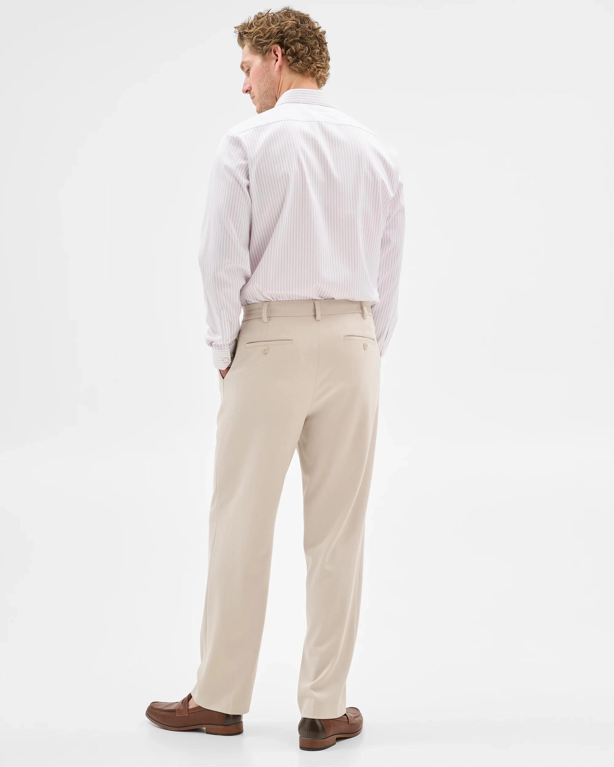 4 Preview Non Iron Long Sleeve Business Shirt LILAC STRIPE, 4 of 6