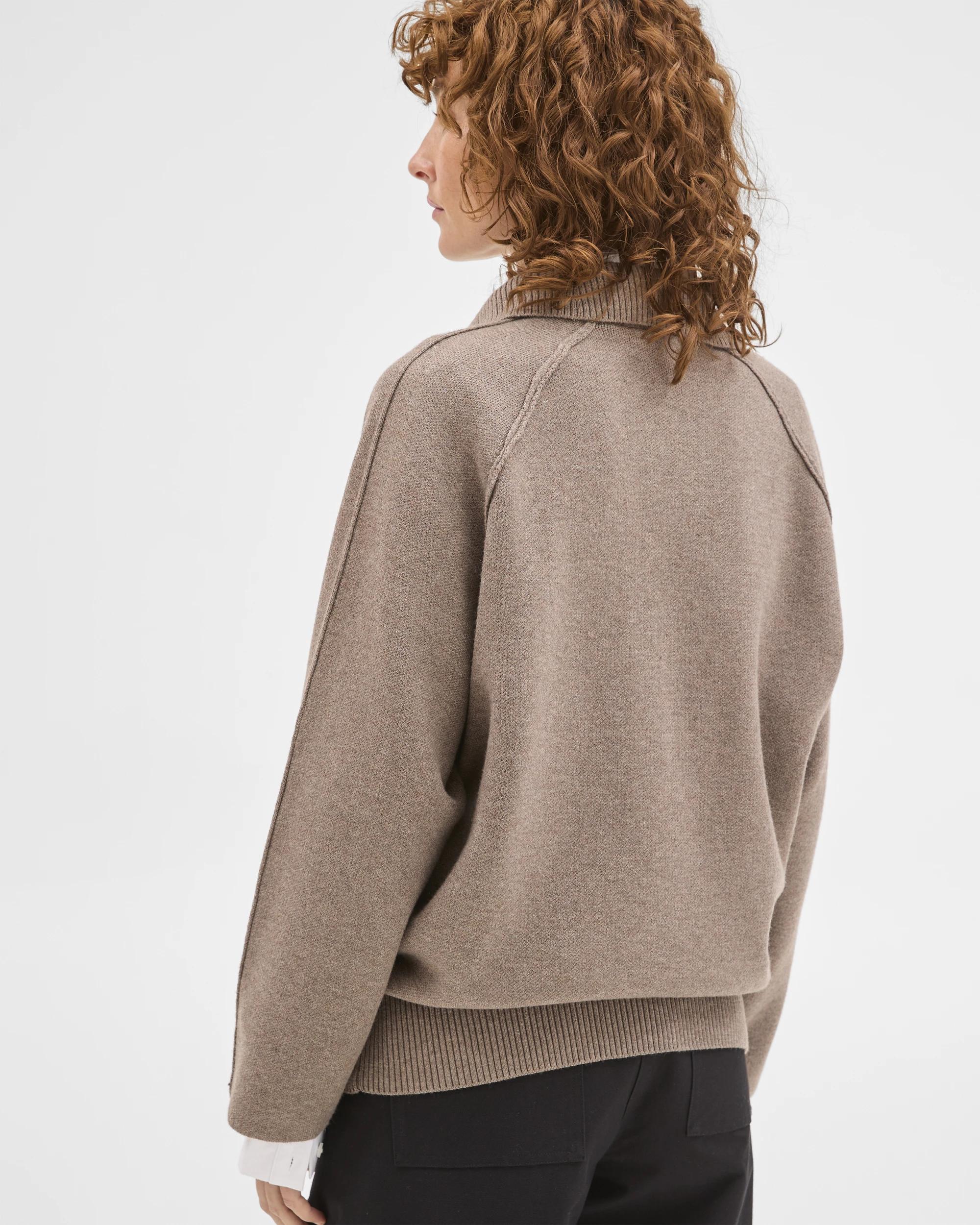 7 Target Woman Zip Through Knit Bomber Cardigan TAUPE MARLE, 7 of 7