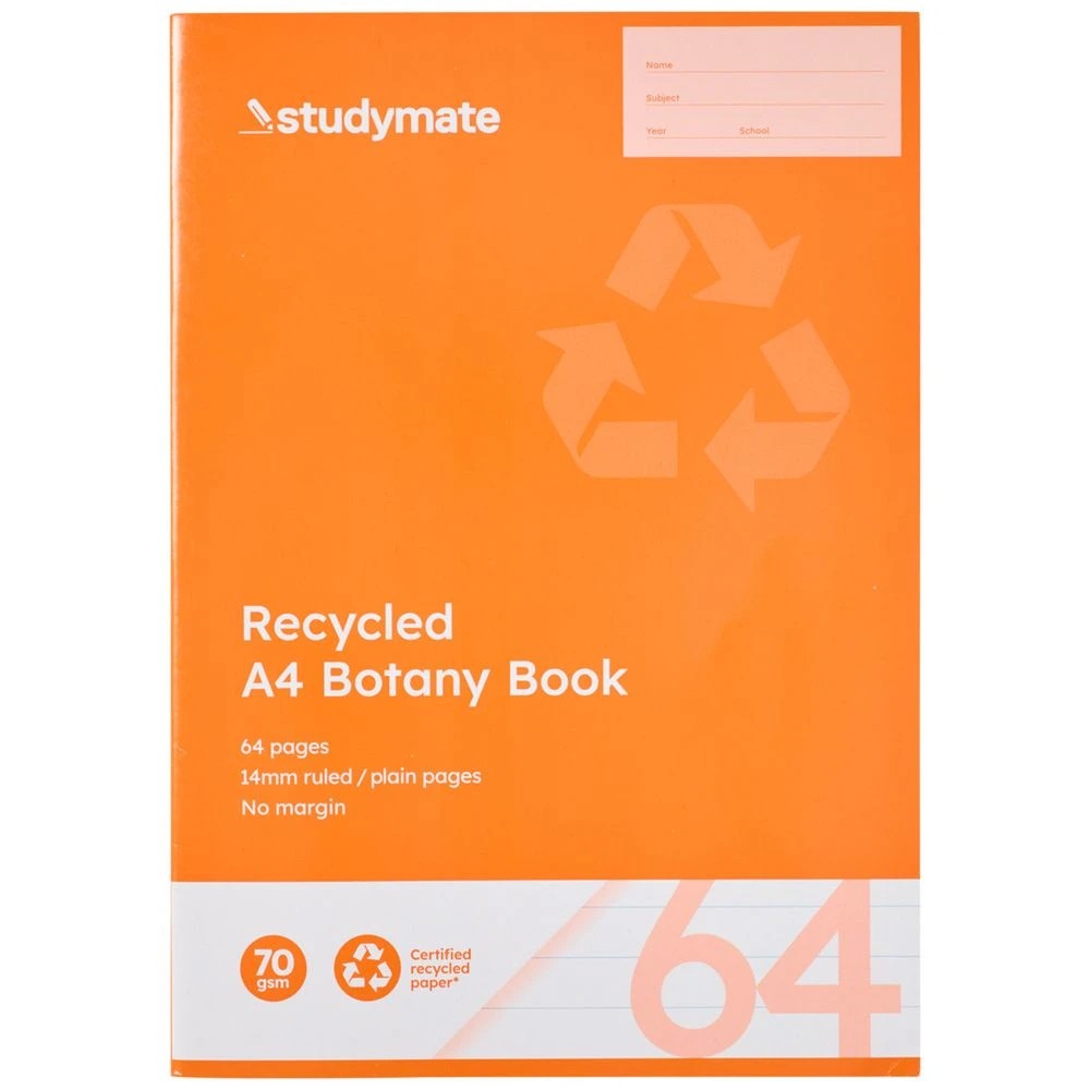 3 Studymate A4 Recycled 14mm Ruled Botany Book 64 Page, 3 of 3