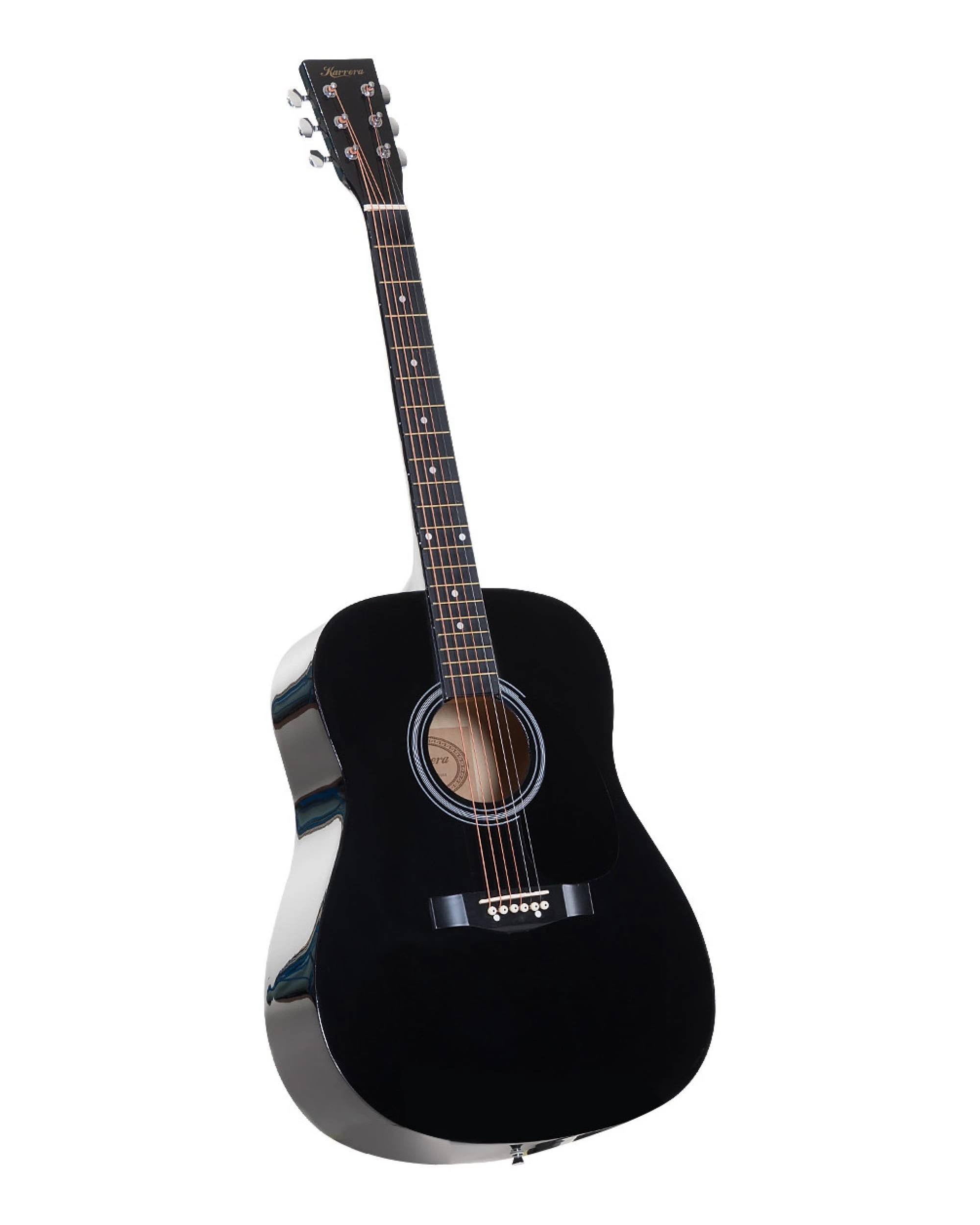 1 Karrera 41in Acoustic Wooden Guitar - Black, 1 of 4