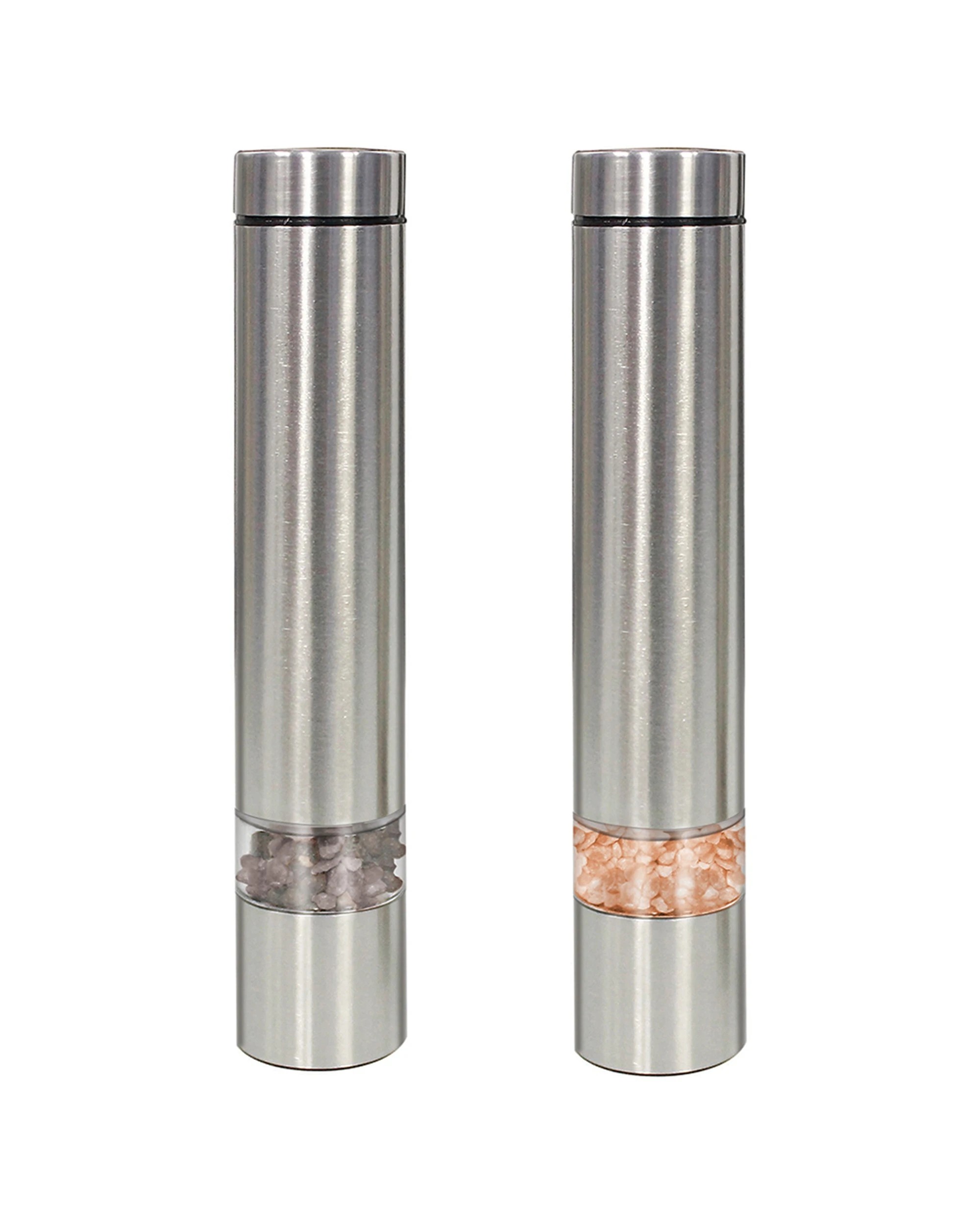 1 Ovation 18cm Stainless Steel Salt Pepper Electric Mill Set Fine Coarse - Plain, 1 of 3